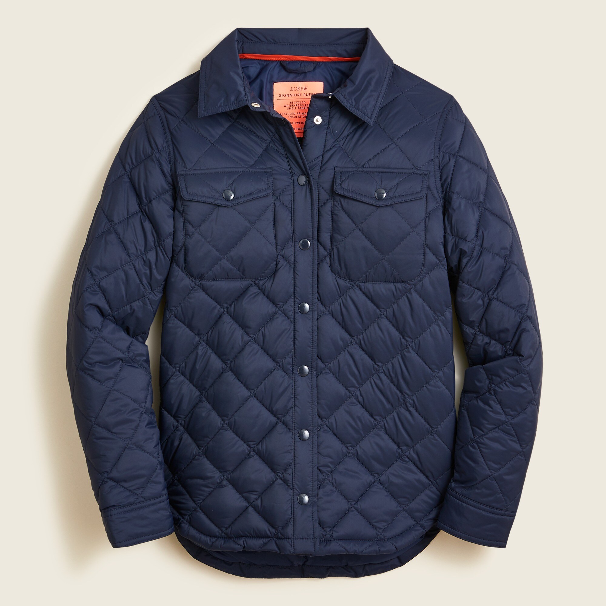 Quilted puffer shirt-jacket with PrimaLoft®