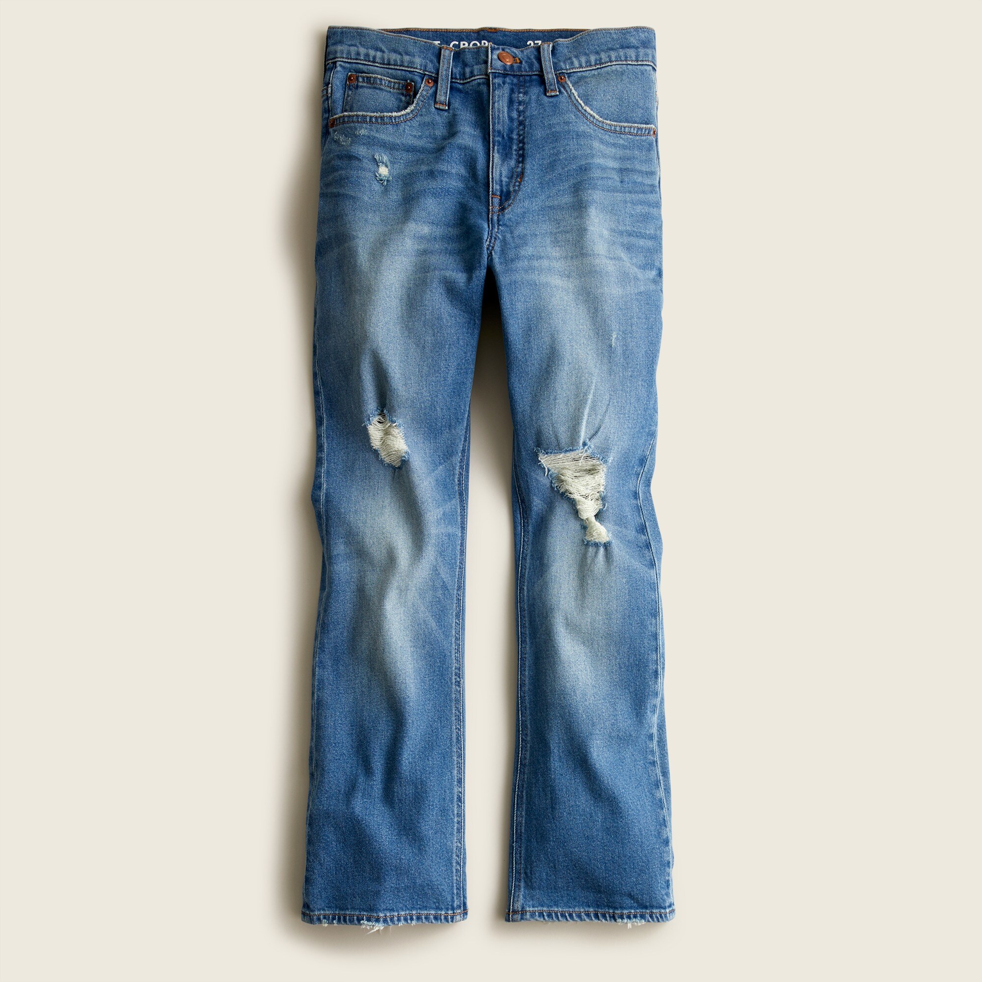 9" demi-boot crop jean in Christy wash
