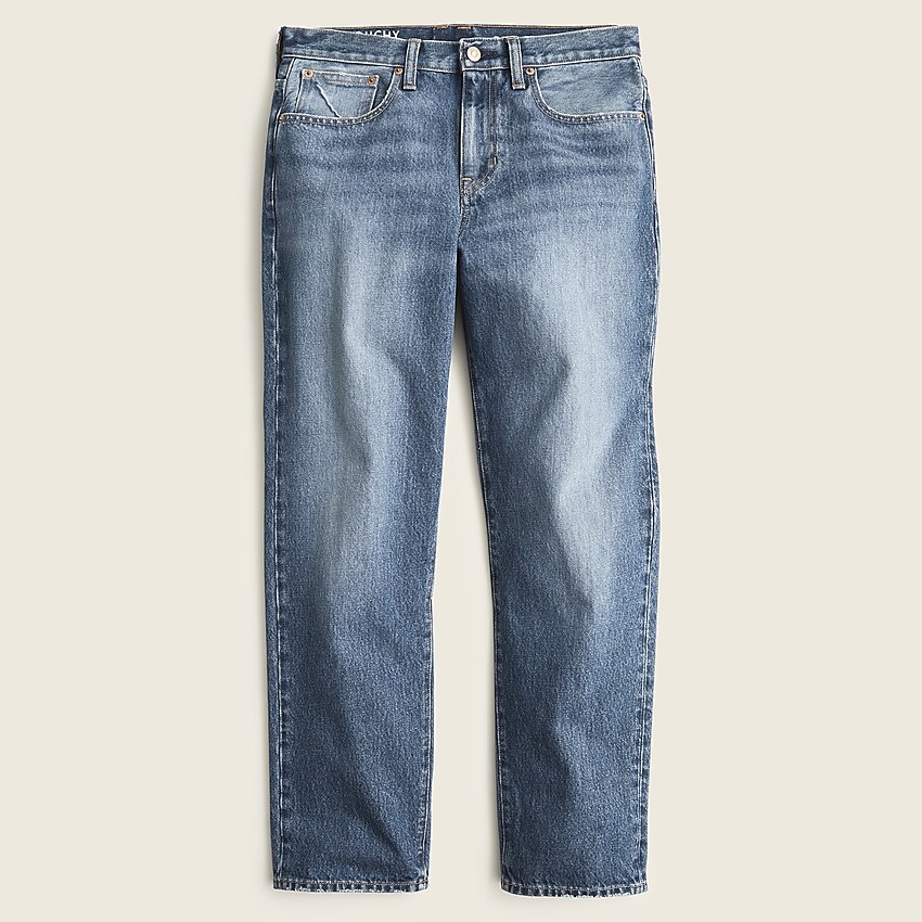 j.crew: slouchy boyfriend jean in bright indigo wash for women, right side, view zoomed