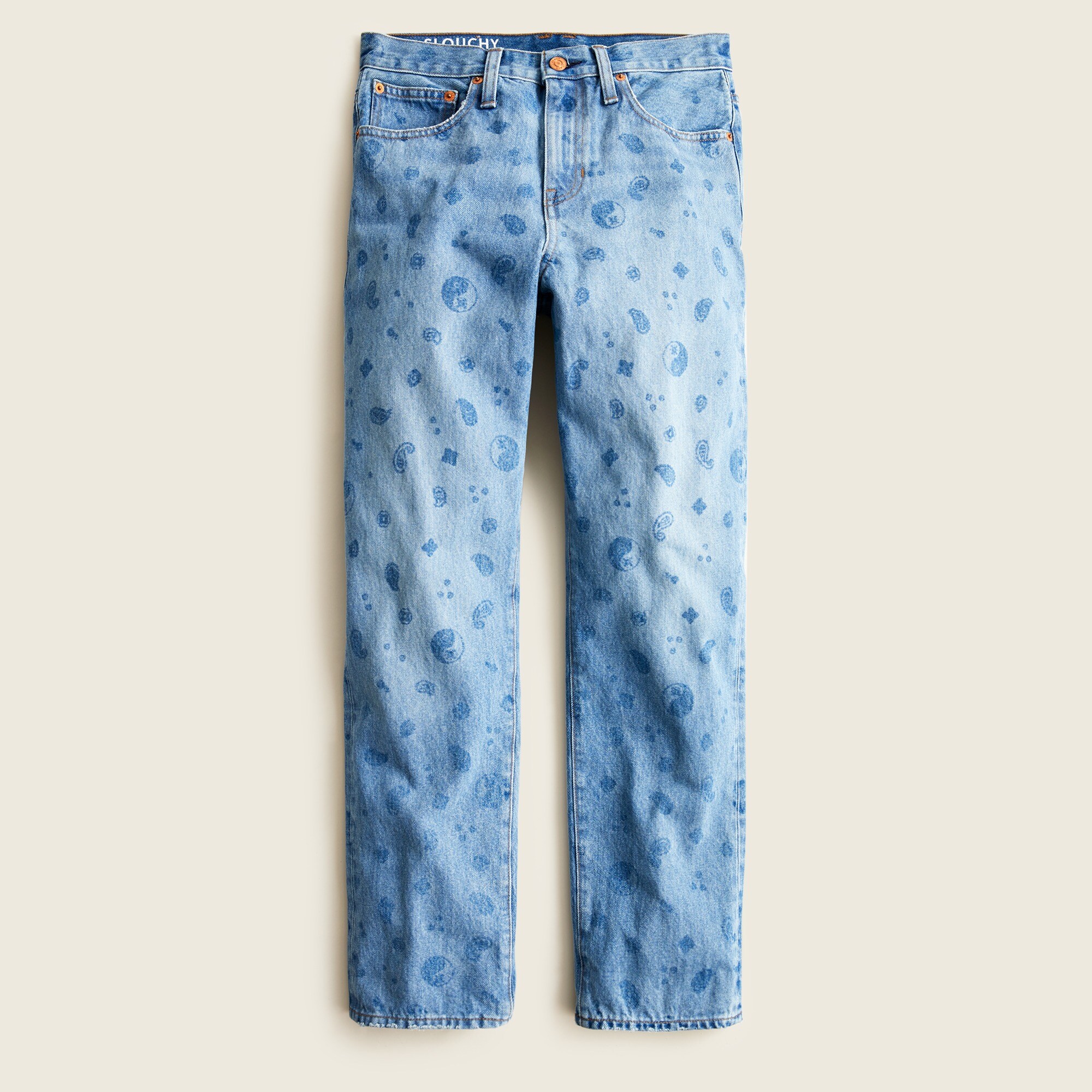 Slouchy boyfriend jean in bandana paisley