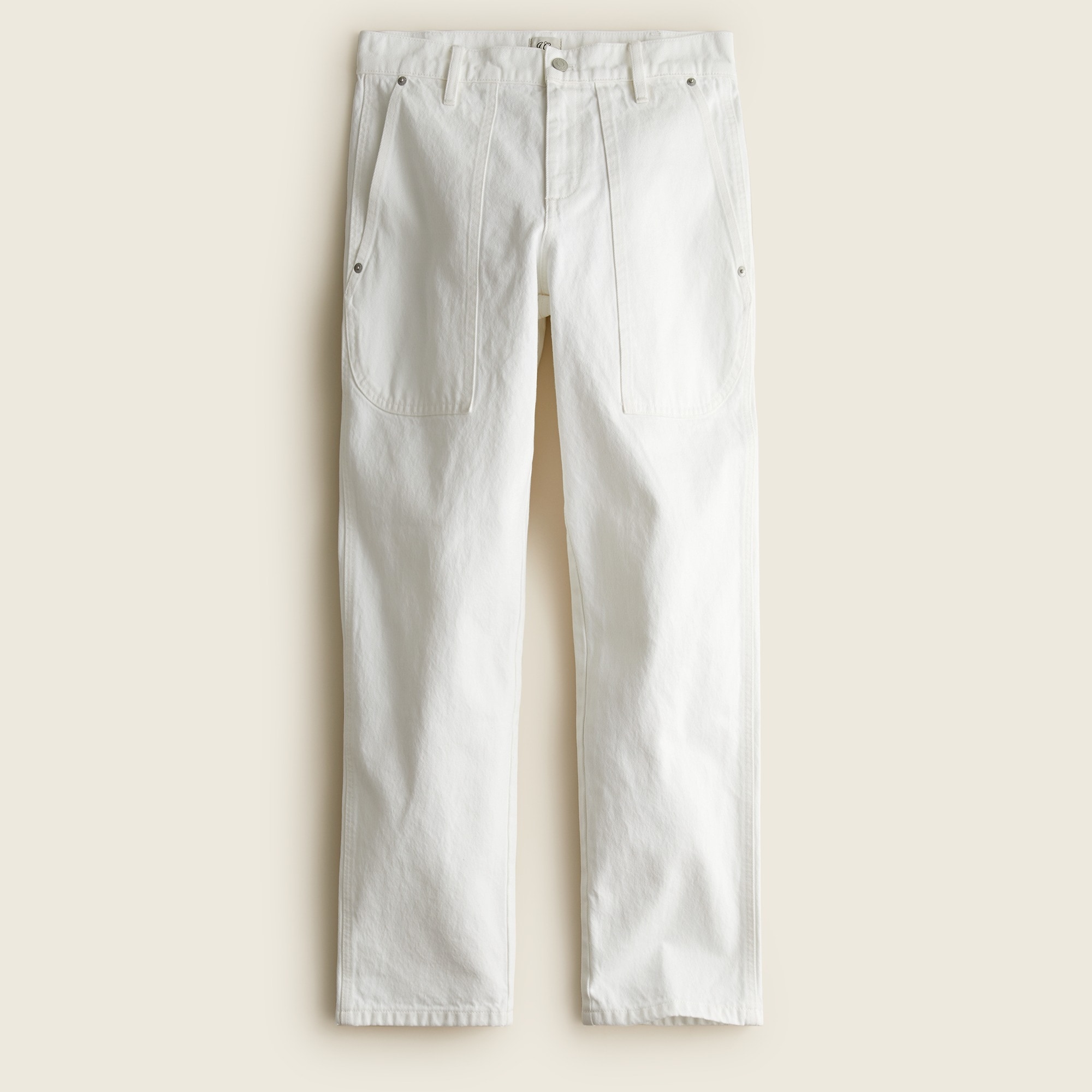 ★ DIAGONAL★ PATCH POCKET DENIM PANTS white DA233PT03WH Silver Jeans Co.® White High Rise Patch Pocket Wide Leg Jean