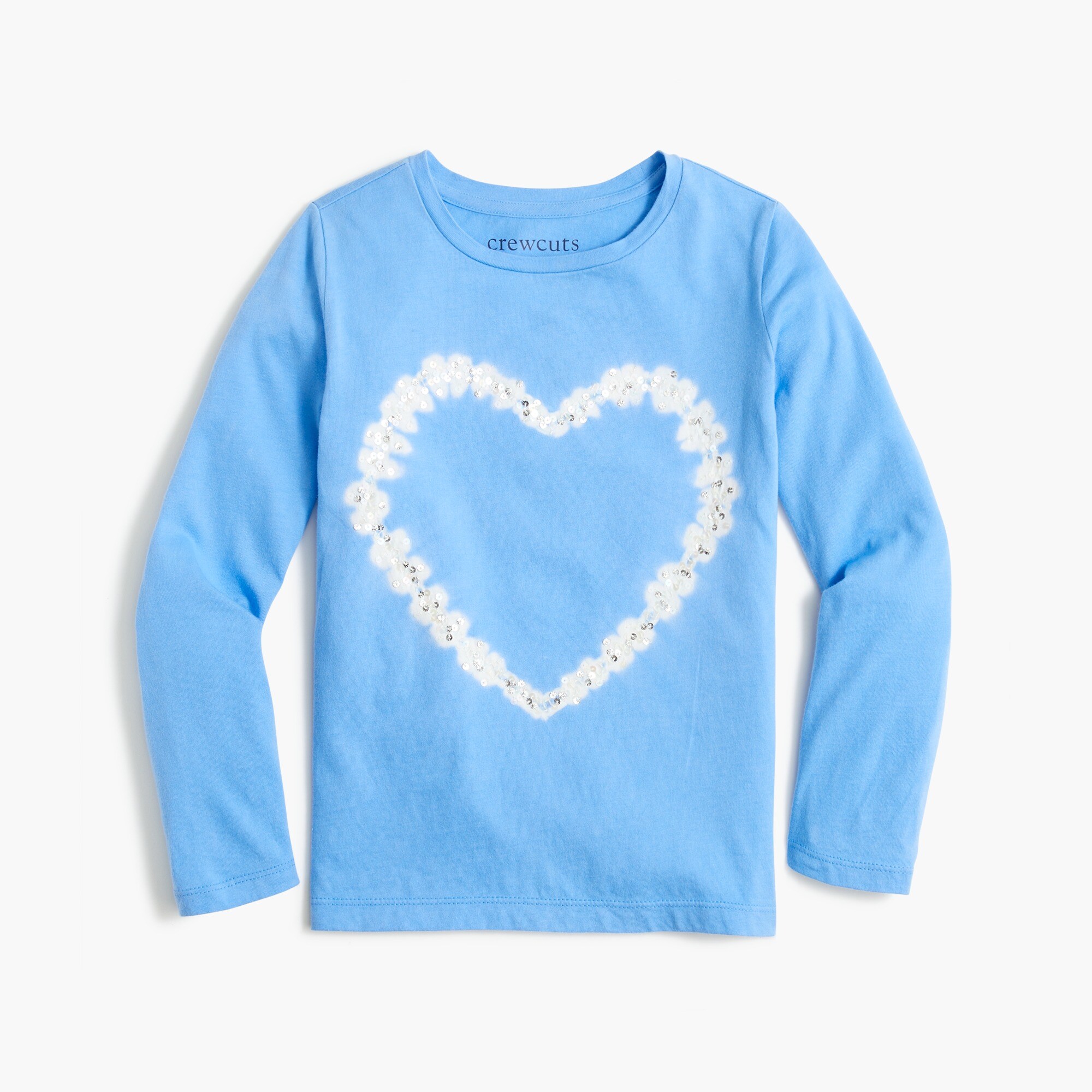 girls' long-sleeve tie-dyed heart graphic tee for girls