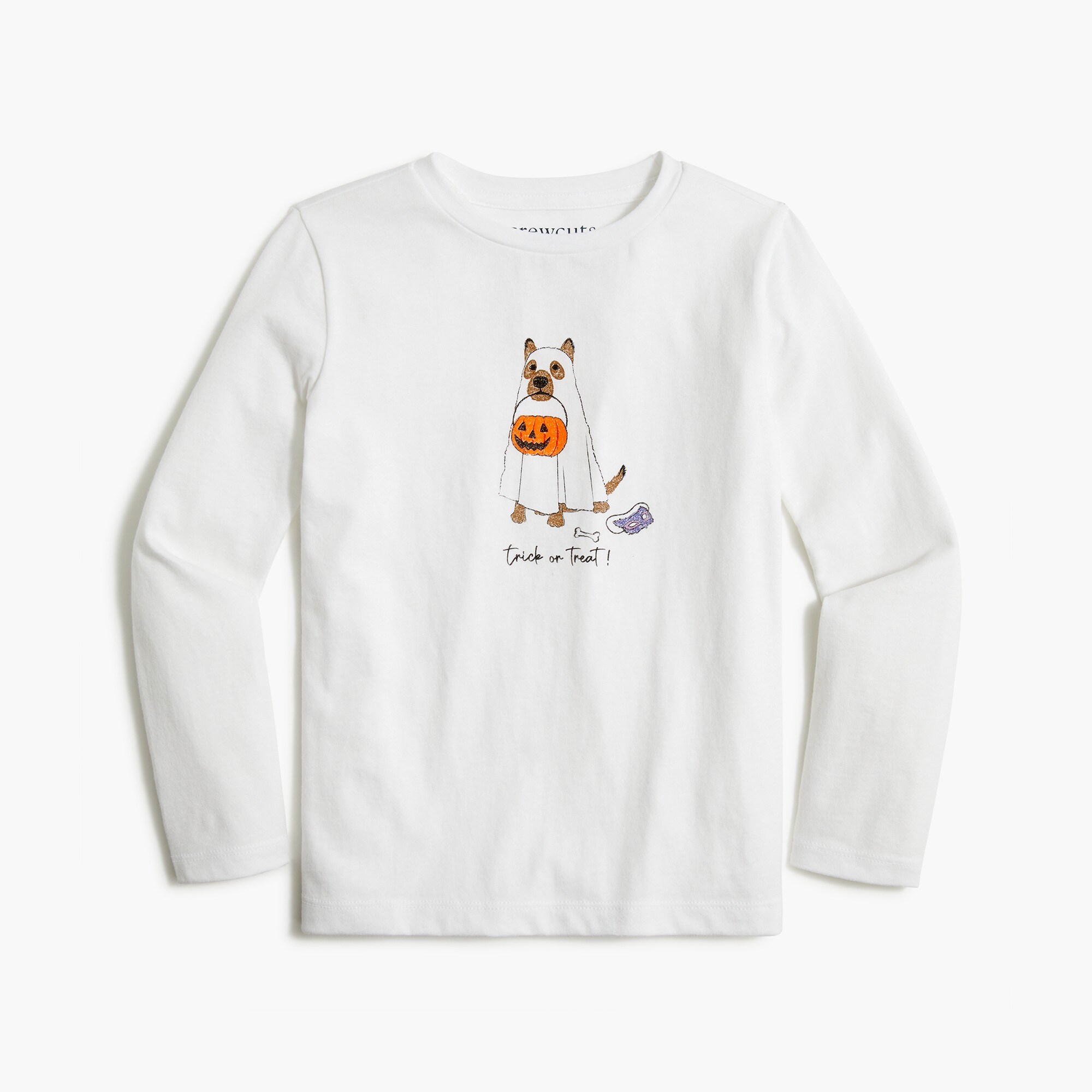 Girls' long-sleeve ghost dog graphic tee
