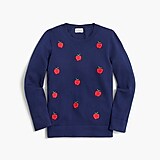 Girls' apple cotton sweater