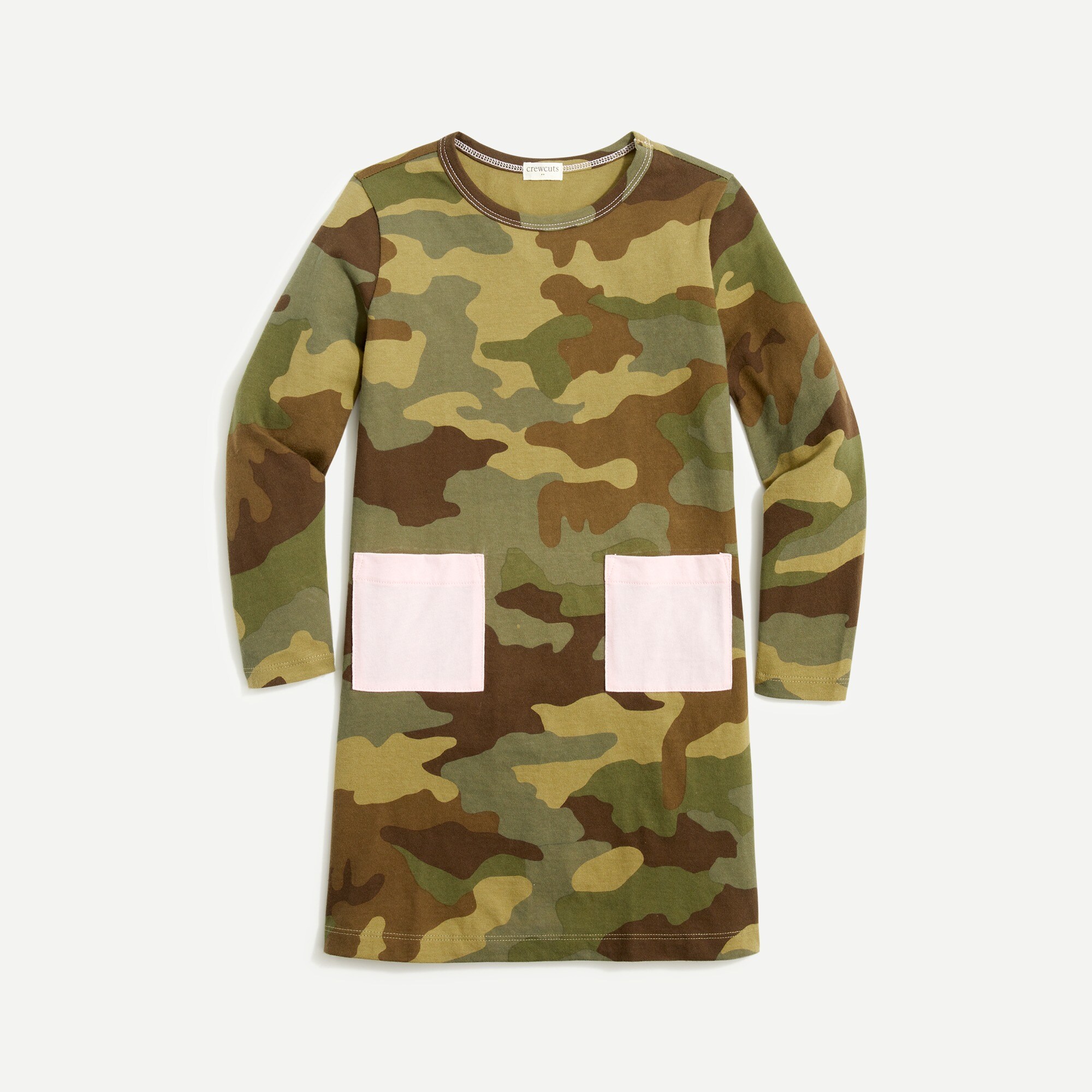 girls' camo patch-pocket dress for girls