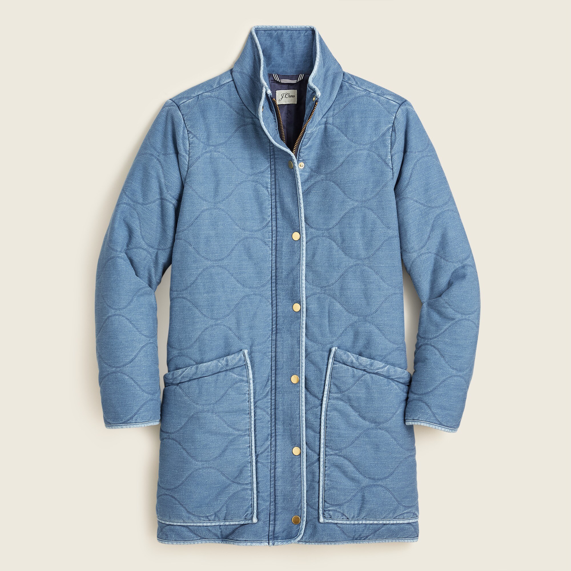 Quilted Cocoon Puffer With PrimaLoft® In Chambray For Women | J.Crew