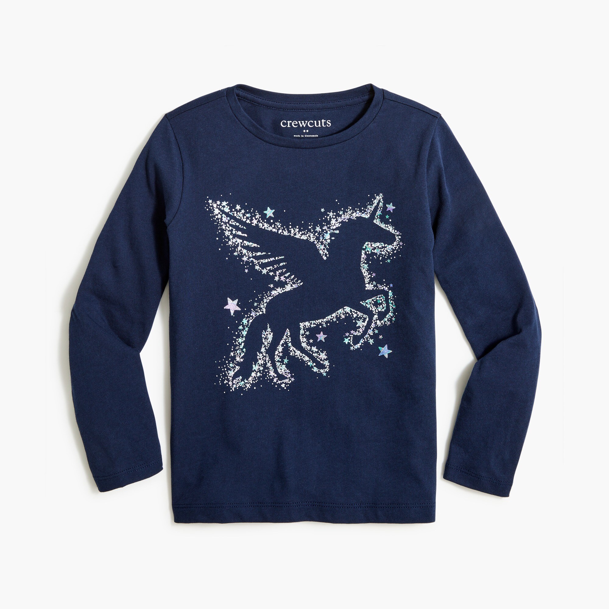 Girls' long-sleeve galaxy unicorn graphic tee