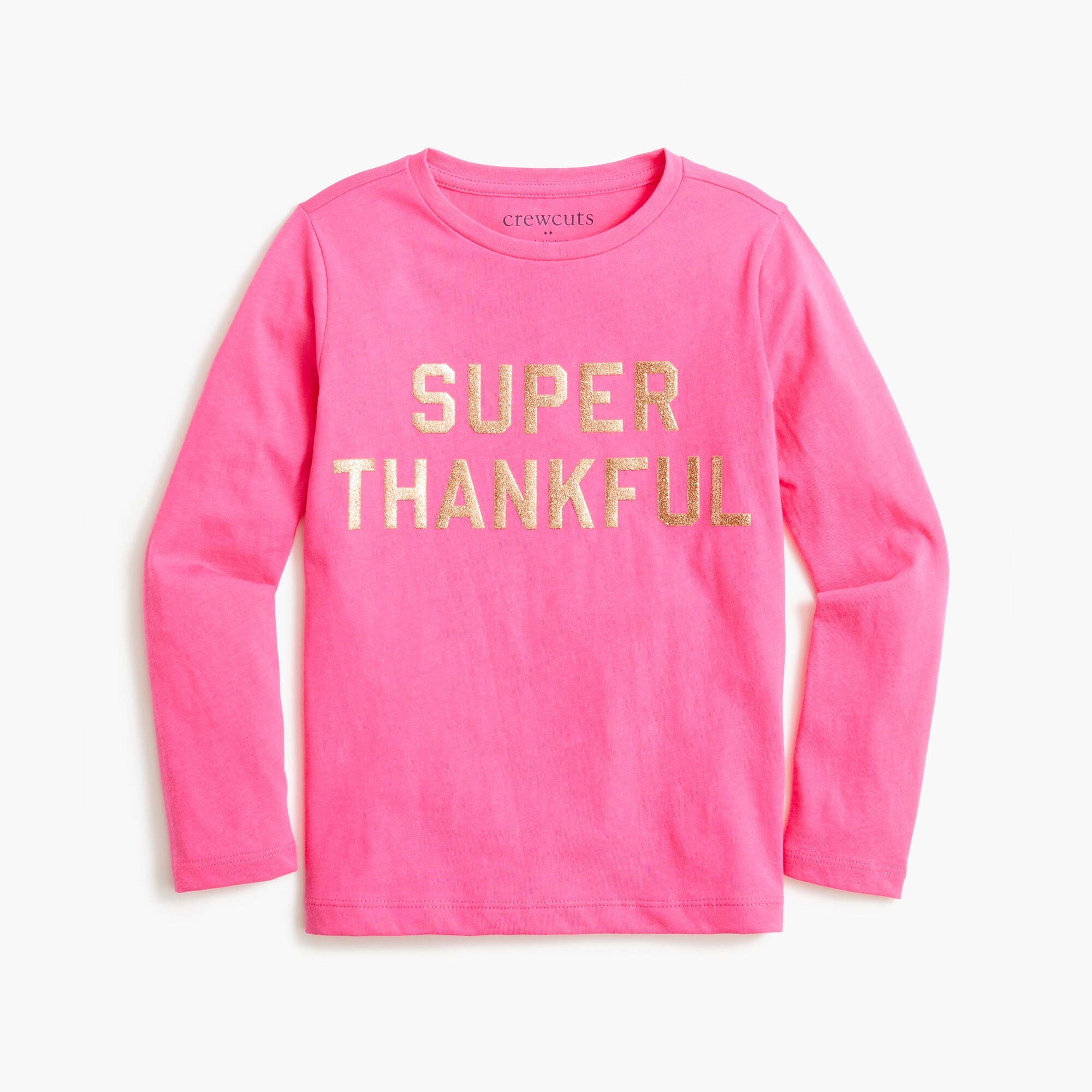 girls' long-sleeve "super thankful" graphic tee for girls