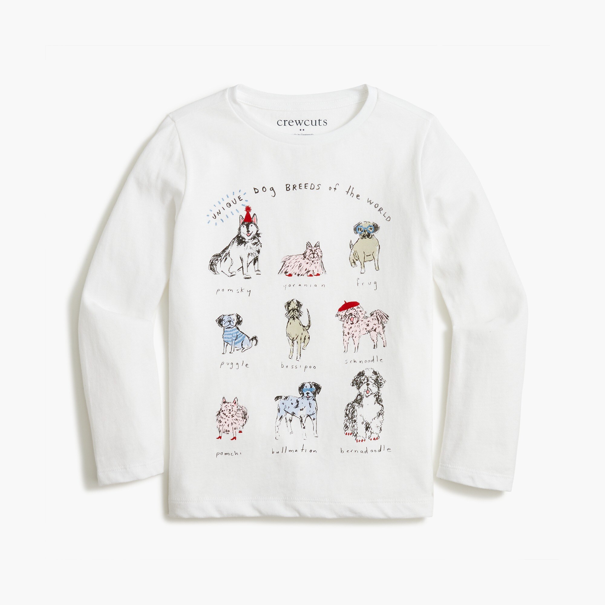 Girls' long-sleeve dogs graphic tee
