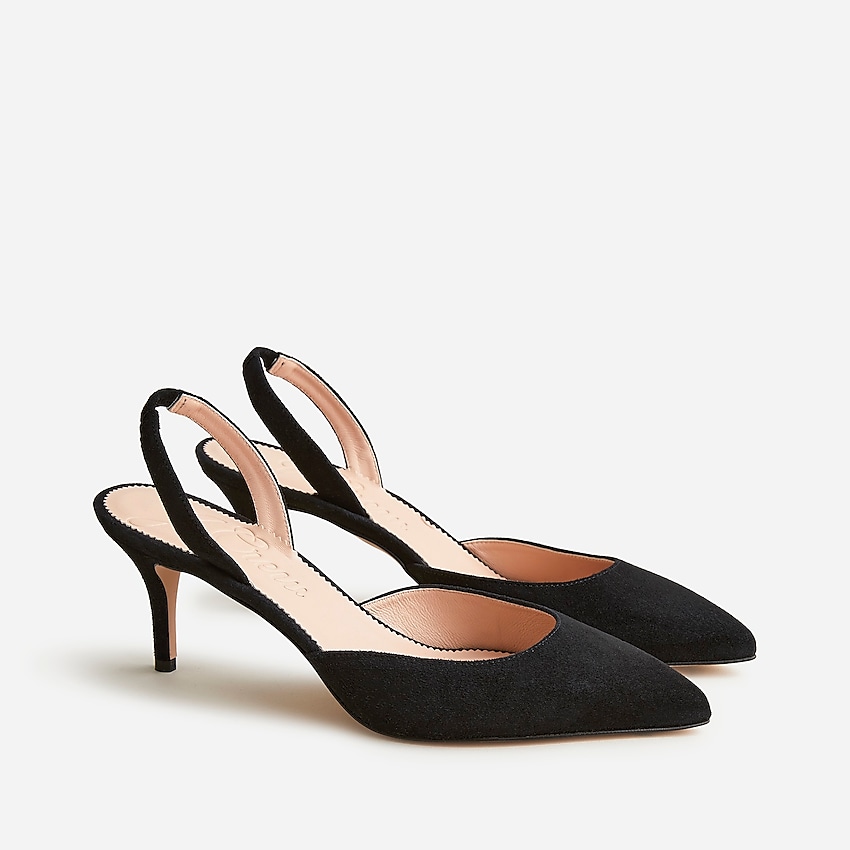 j.crew: colette slingback pumps in suede for women, right side, view zoomed