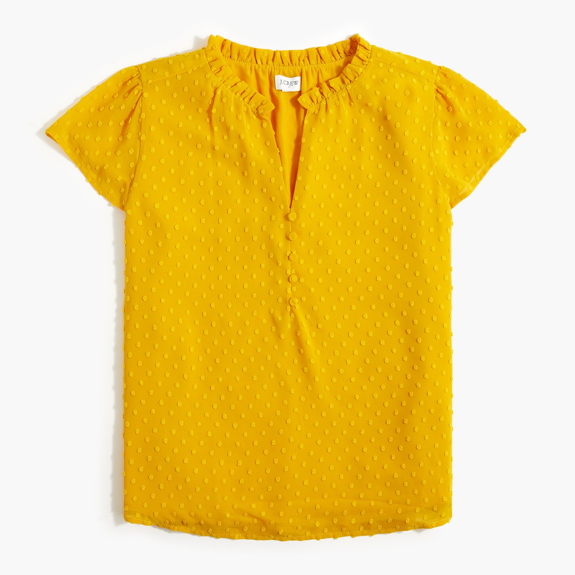 ruffleneck top in clipdot for women