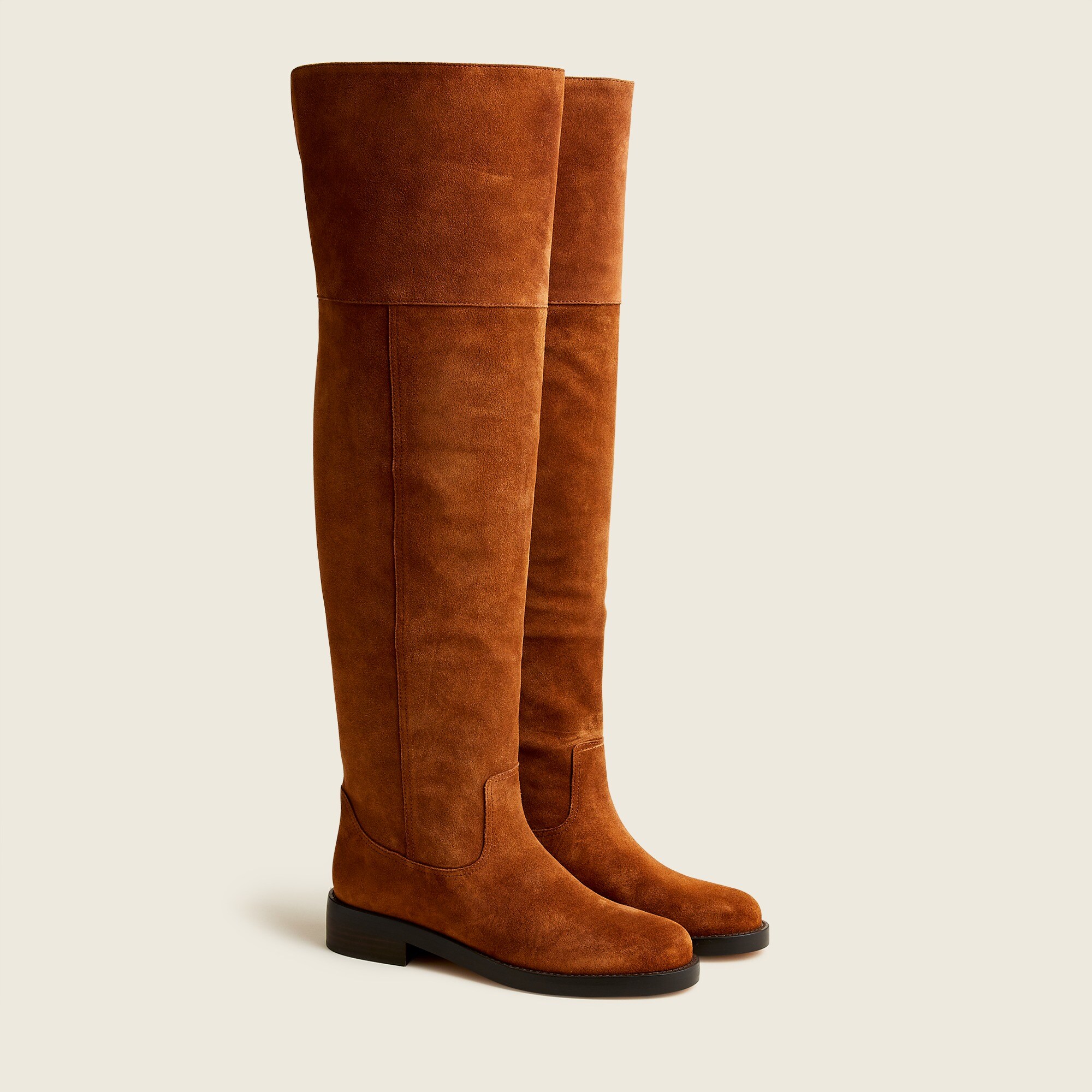 Suede over-the-knee riding boots