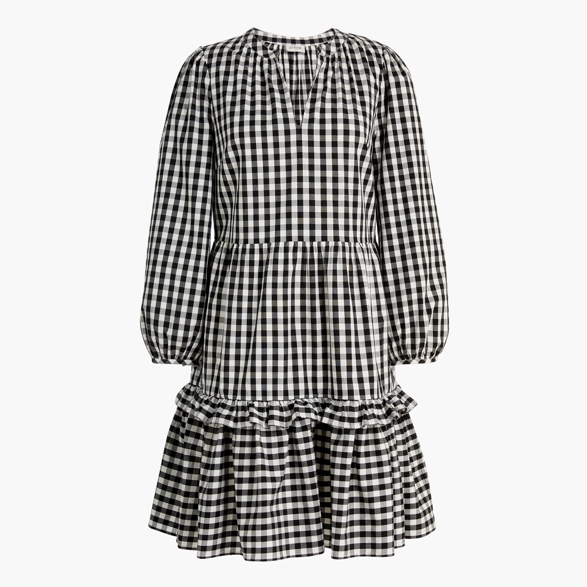 knee length dresses for ladies Strapless Tiered Poplin Mini Dress main image 1