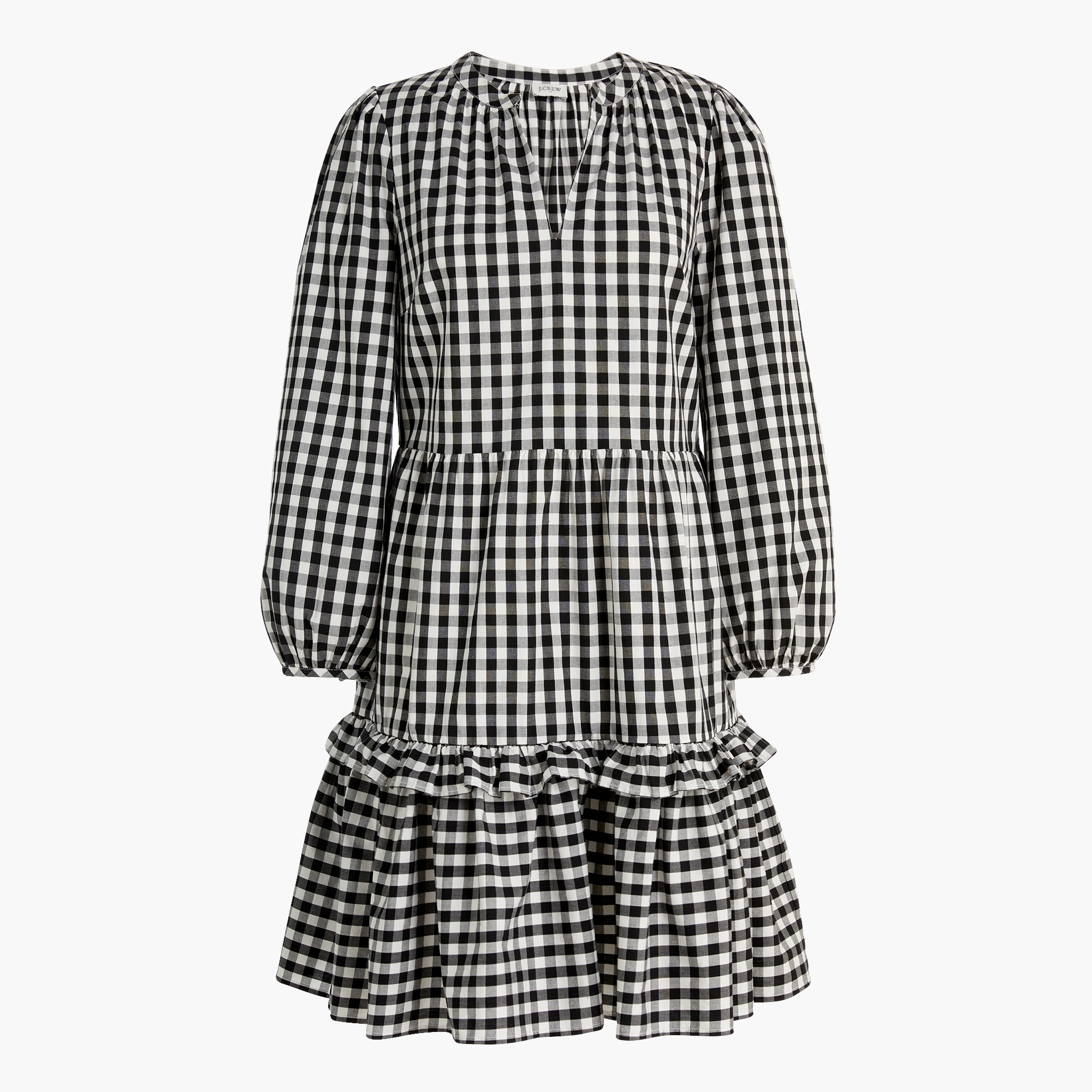 cotton poplin tiered ruffle mini dress for women