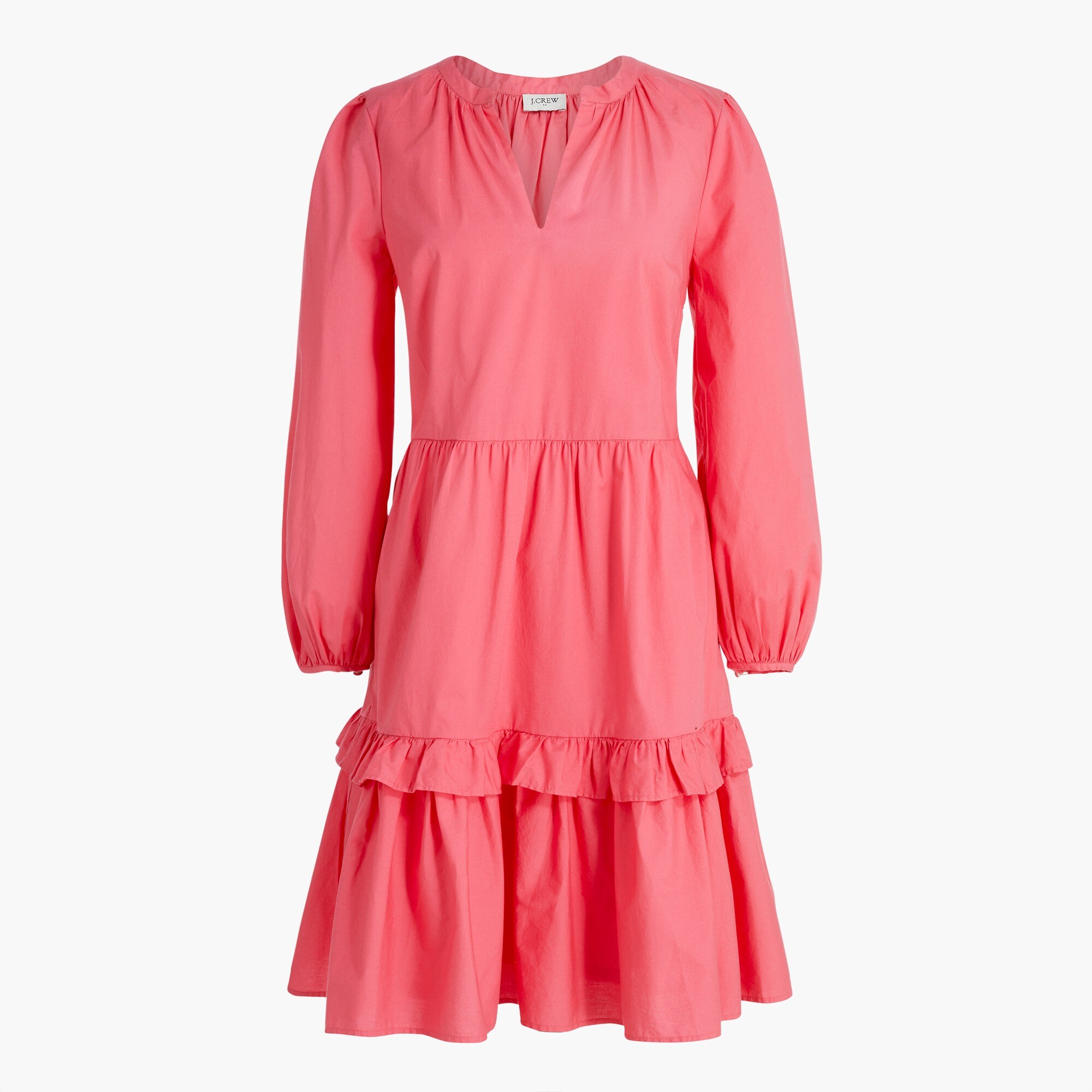 cotton poplin tiered ruffle mini dress for women