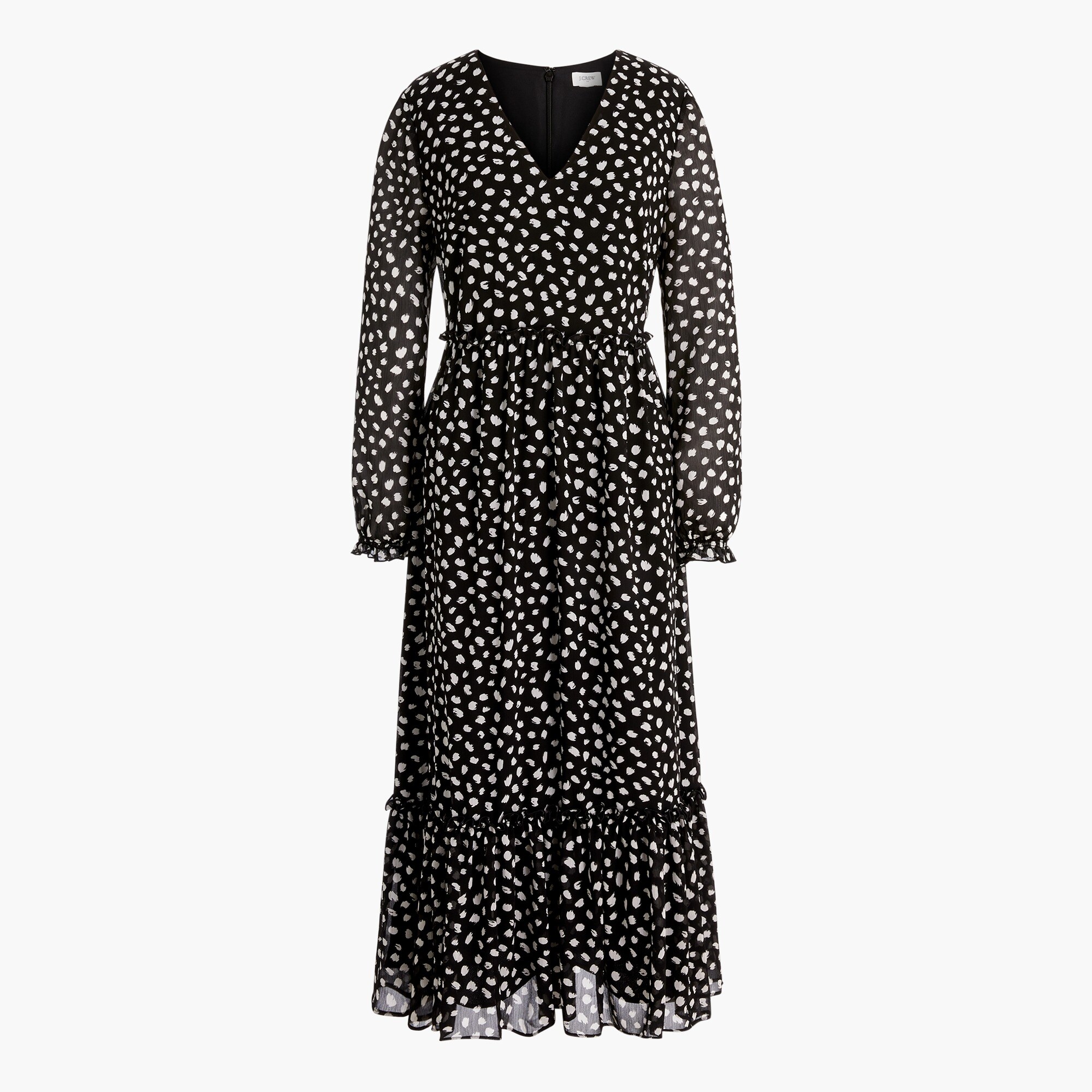 Crinkle V-neck midi dress