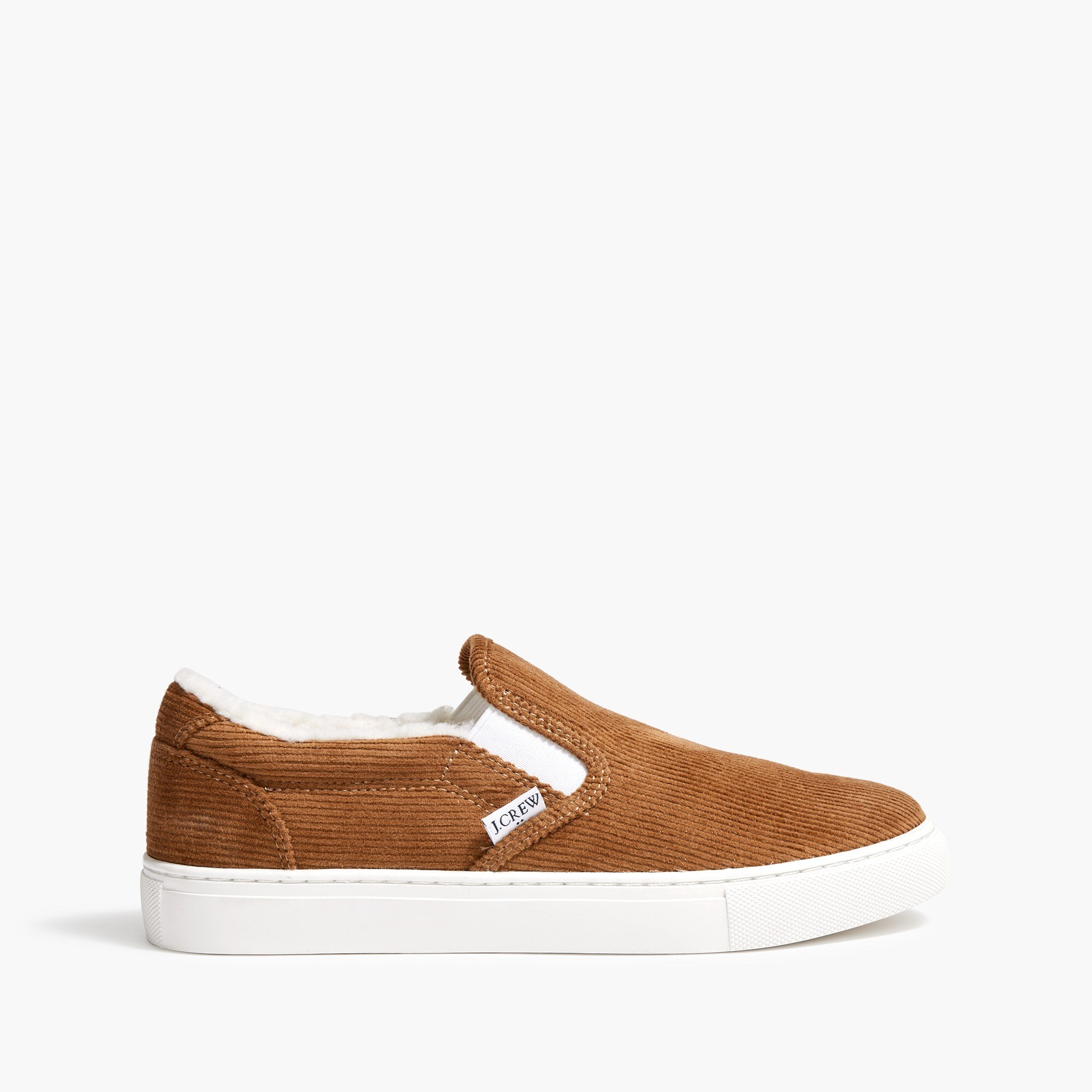 Factory Corduroy Slip on Sneakers With Sherpa Lining For Women