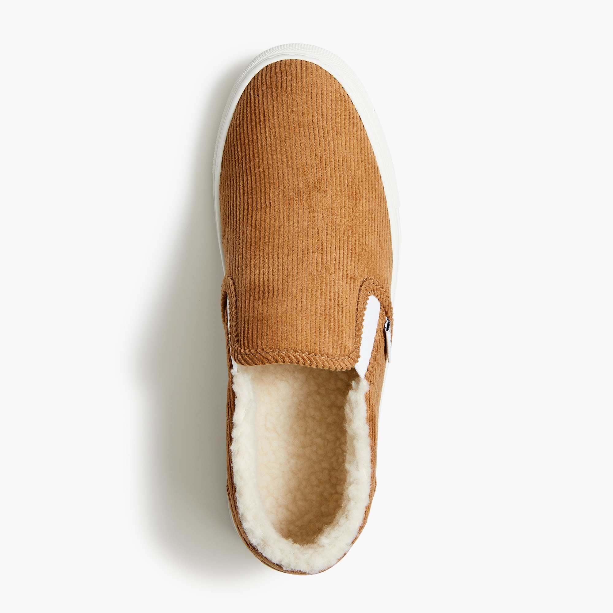 Corduroy slip-on sneakers with sherpa lining