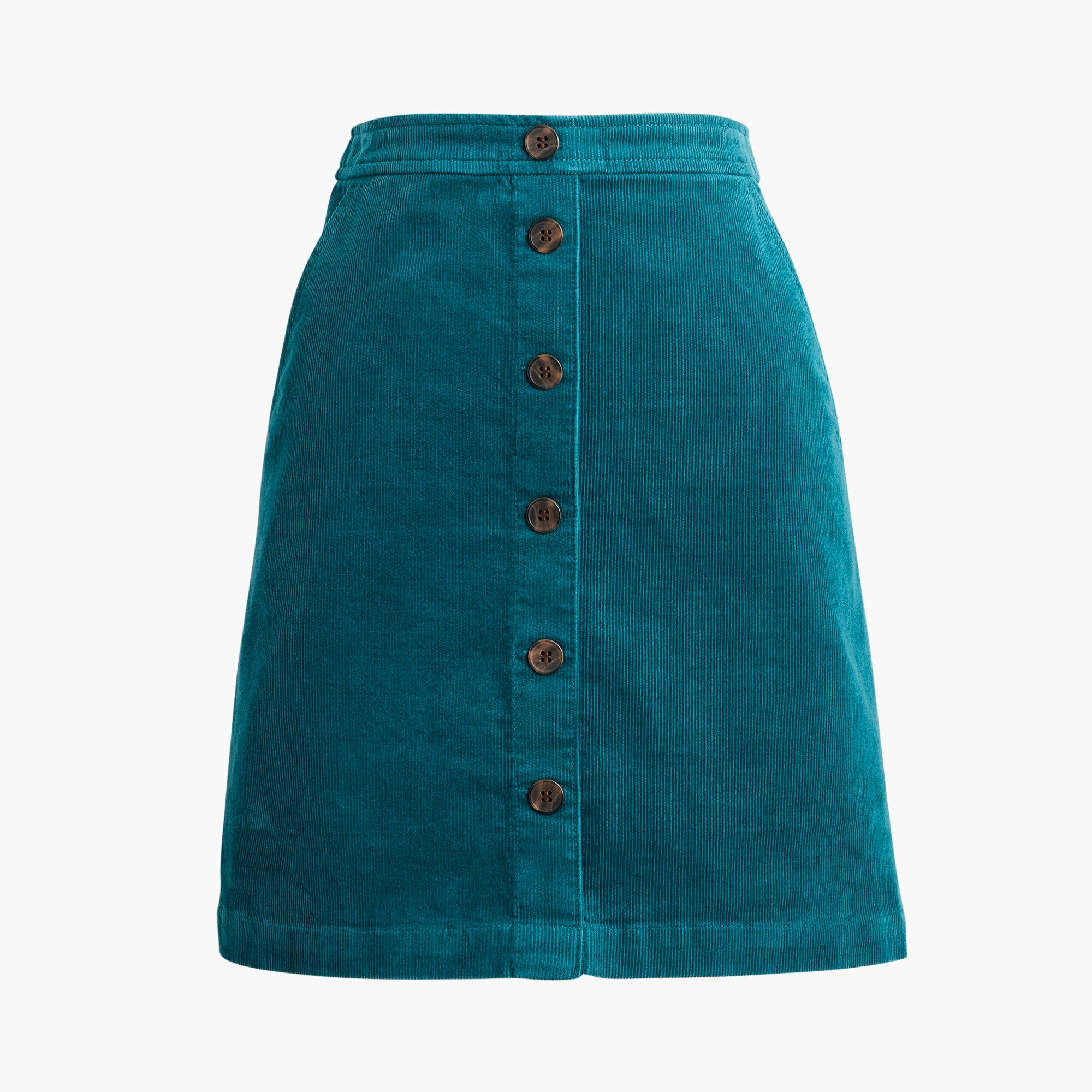  Corduroy button-front mini skirt