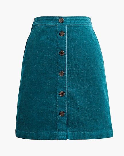 Factory: Corduroy Button-front Mini Skirt For Women