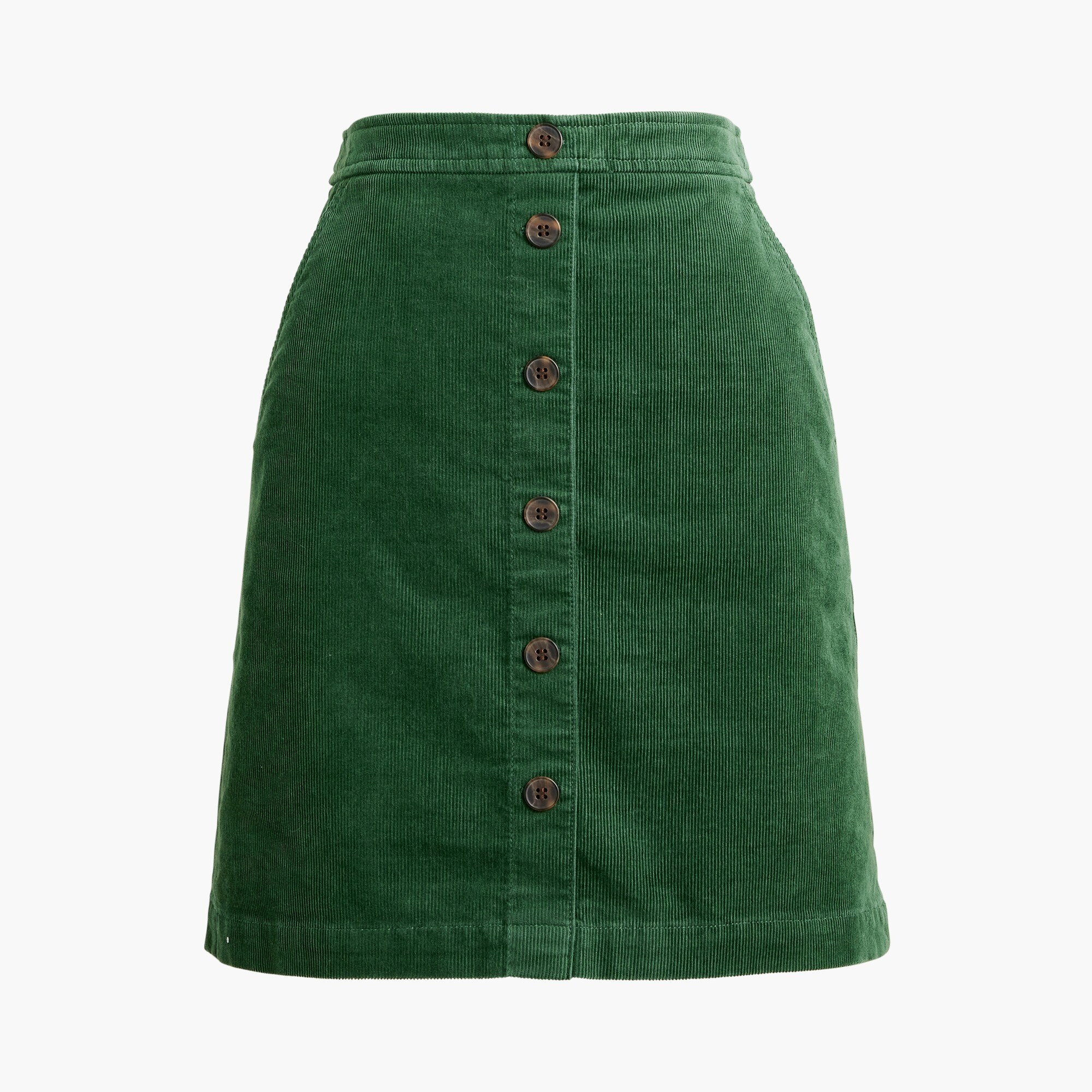  Corduroy button-front mini skirt