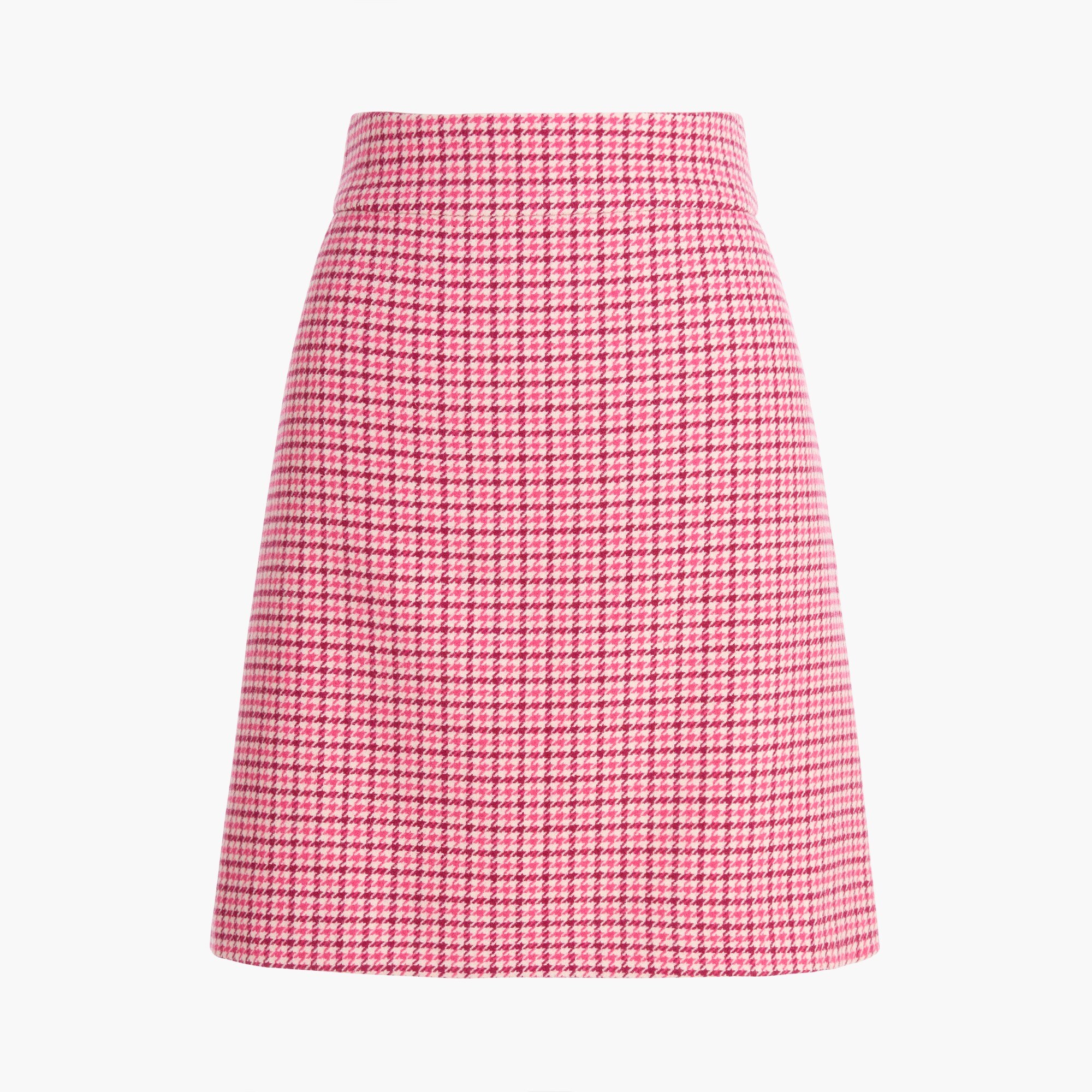 wool-blend mini skirt in houndstooth for women
