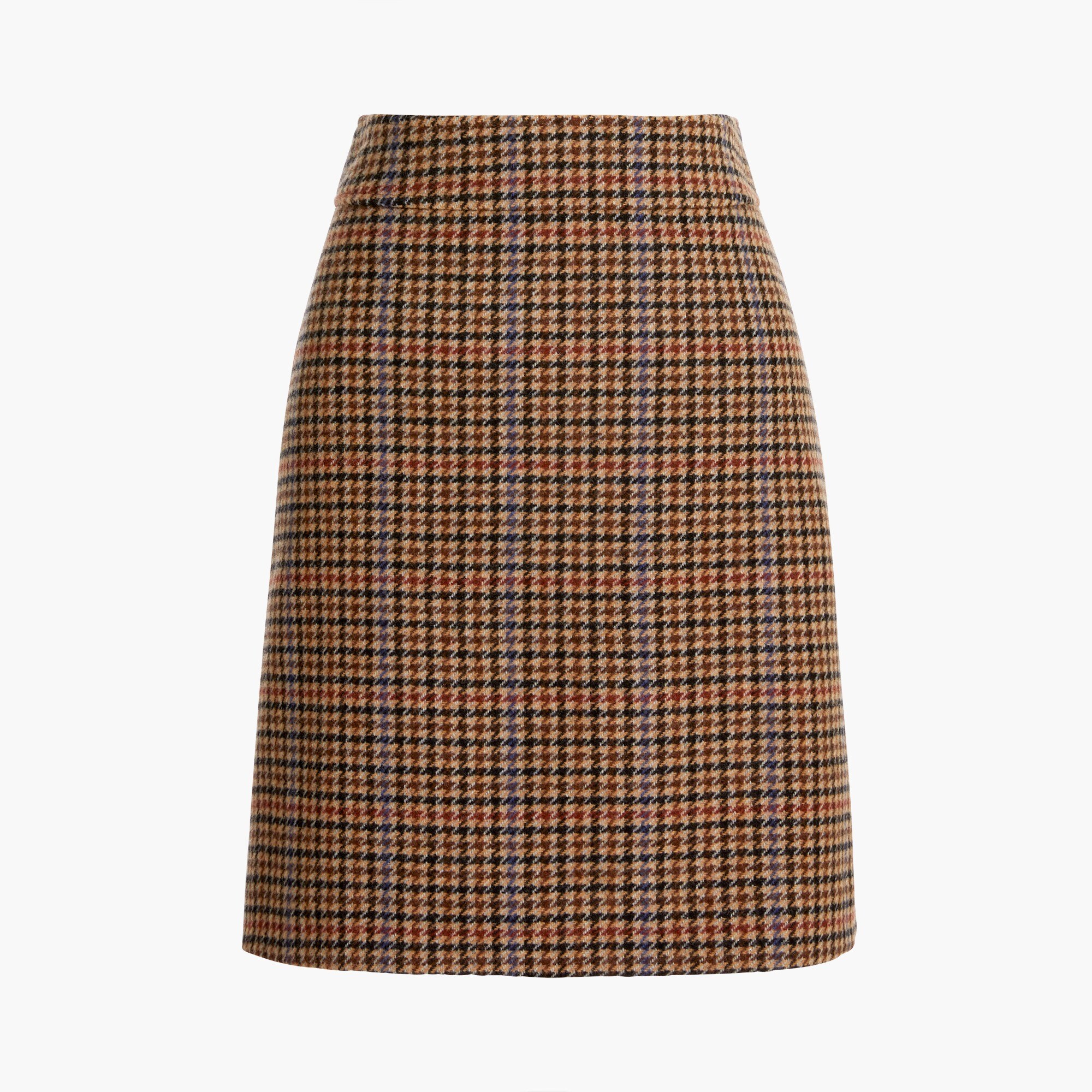 Wool-blend mini skirt in houndstooth