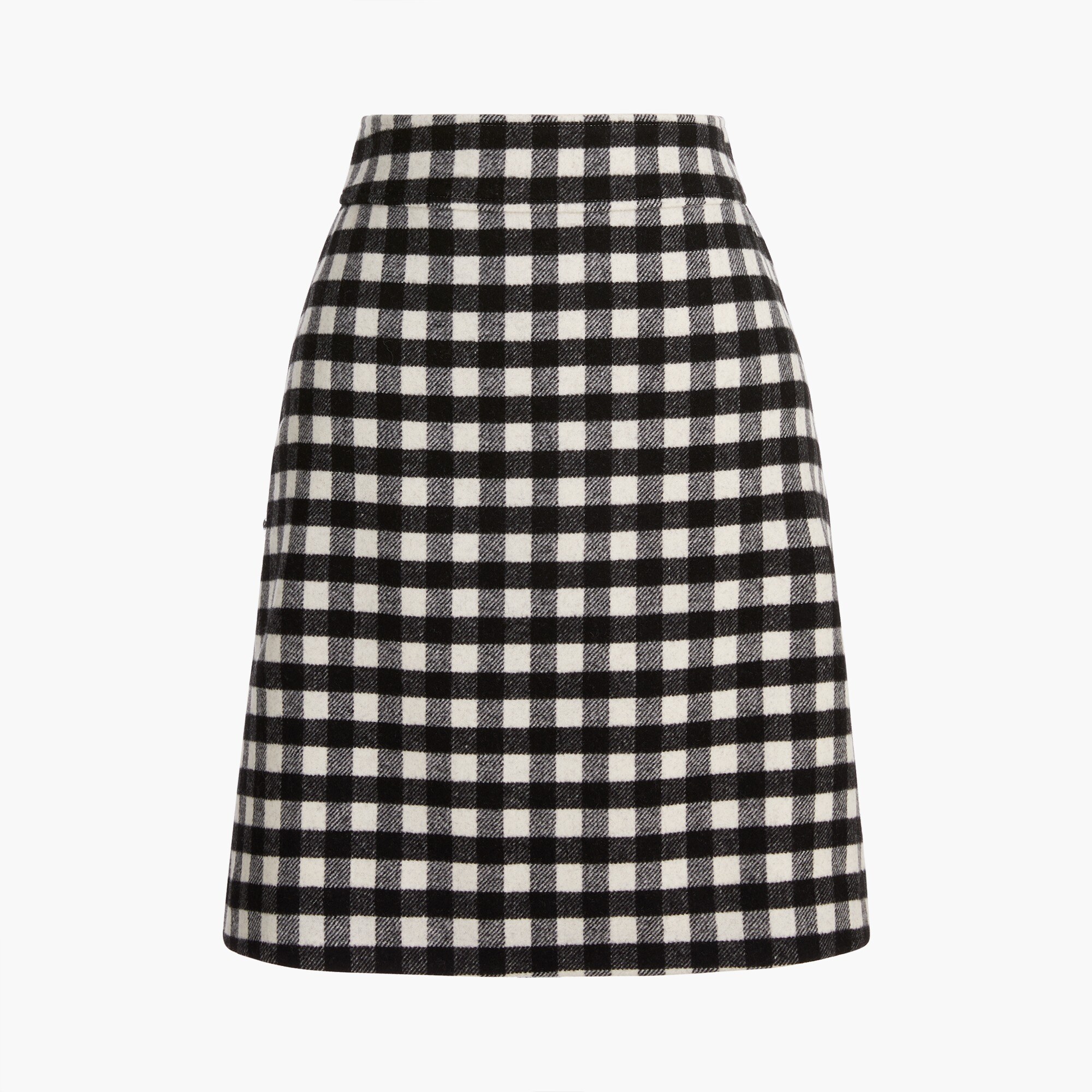 wool-blend mini skirt in buffalo check for women