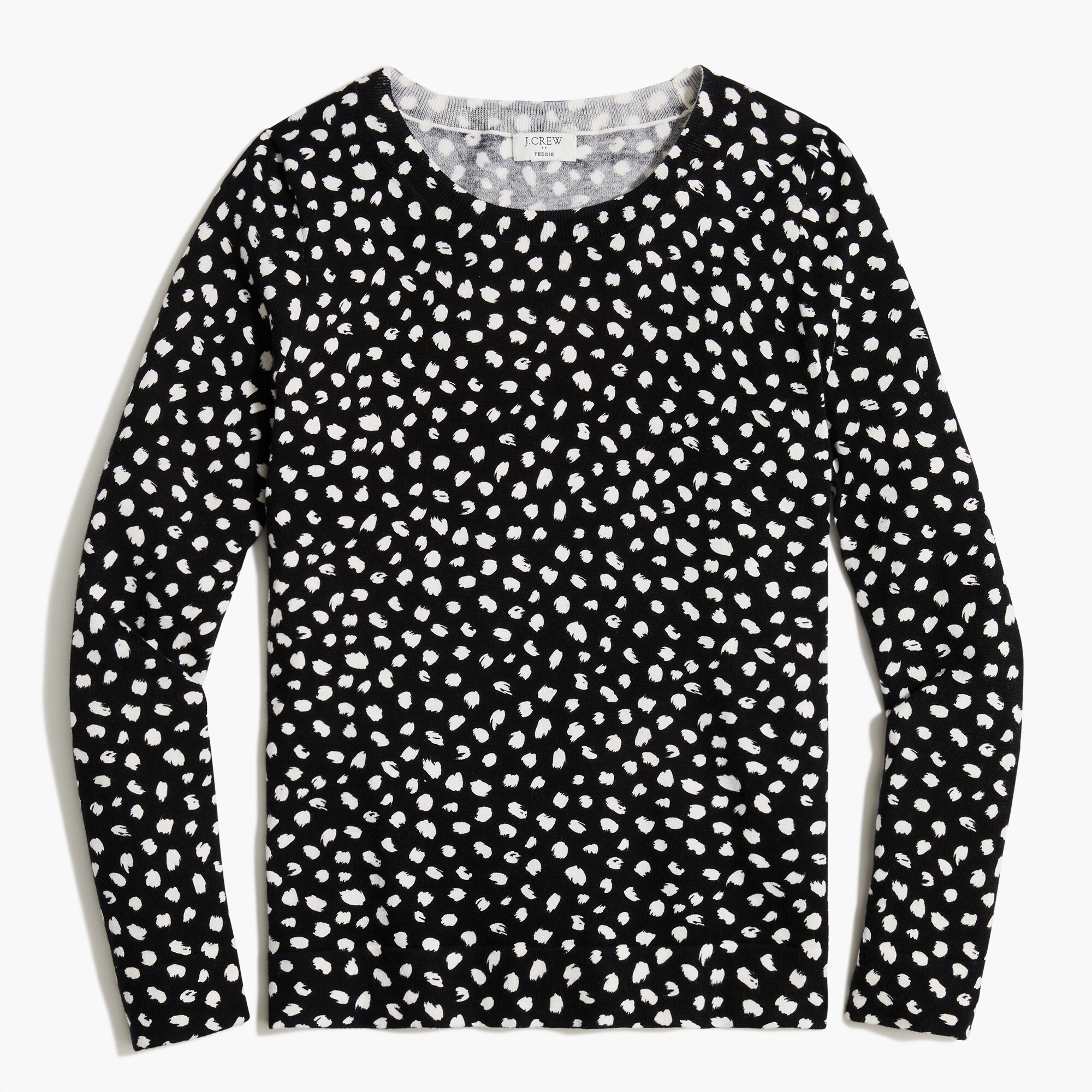 brushed dot teddie sweater for women