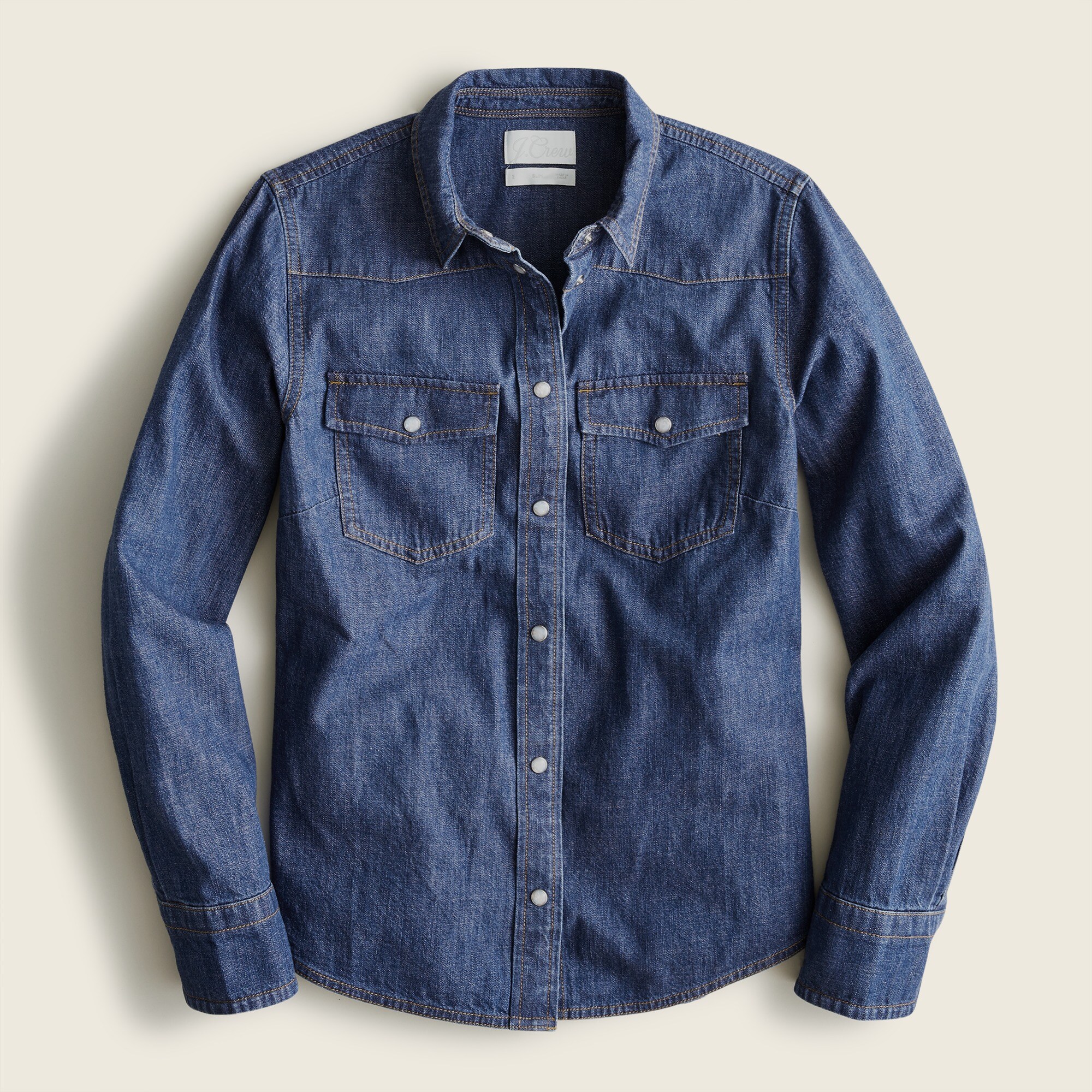 J.Crew: Stretch Chambray Workshirt In Organic Cotton For Men