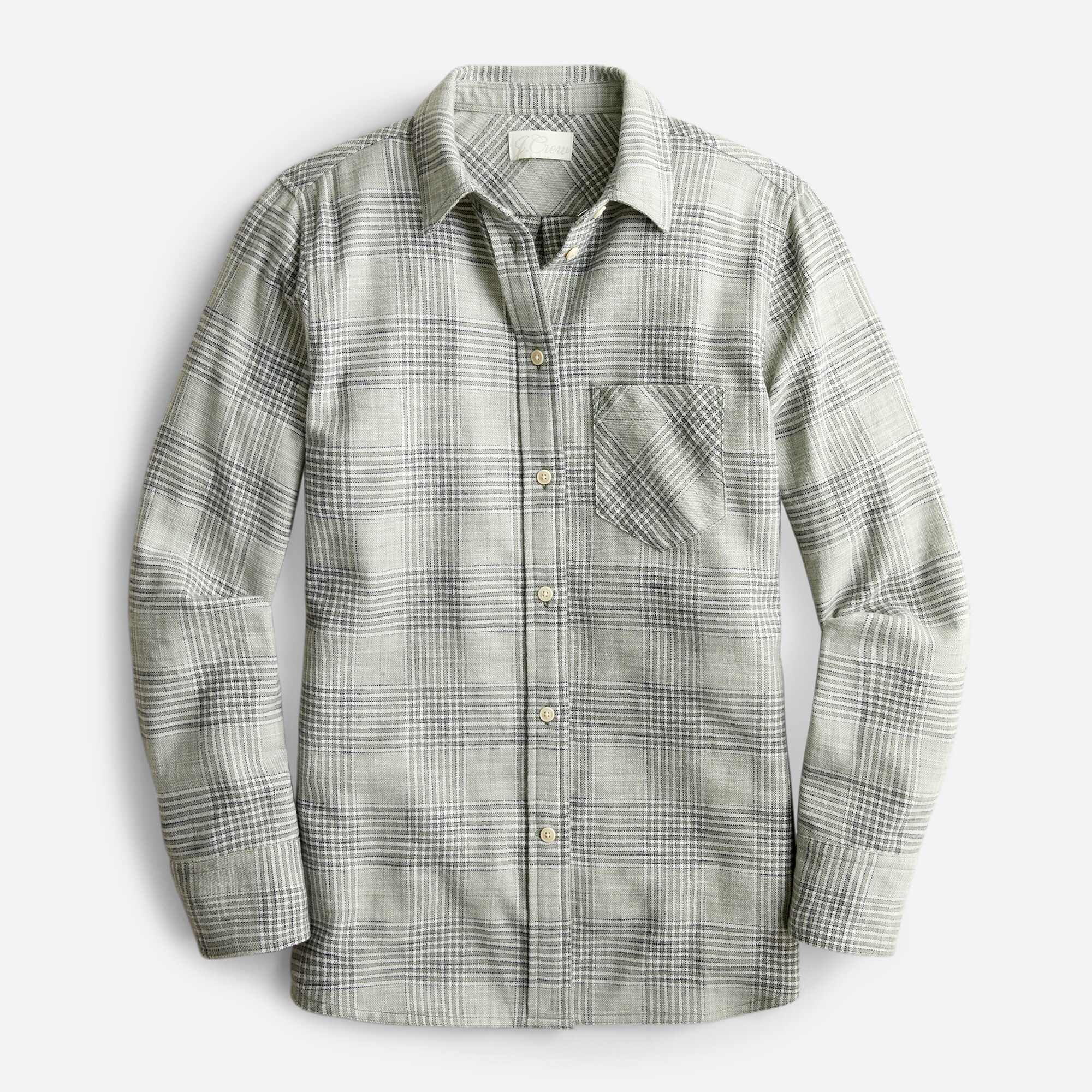 J.Crew Classic fit Shirt In Mint Plaid Flannel For Women