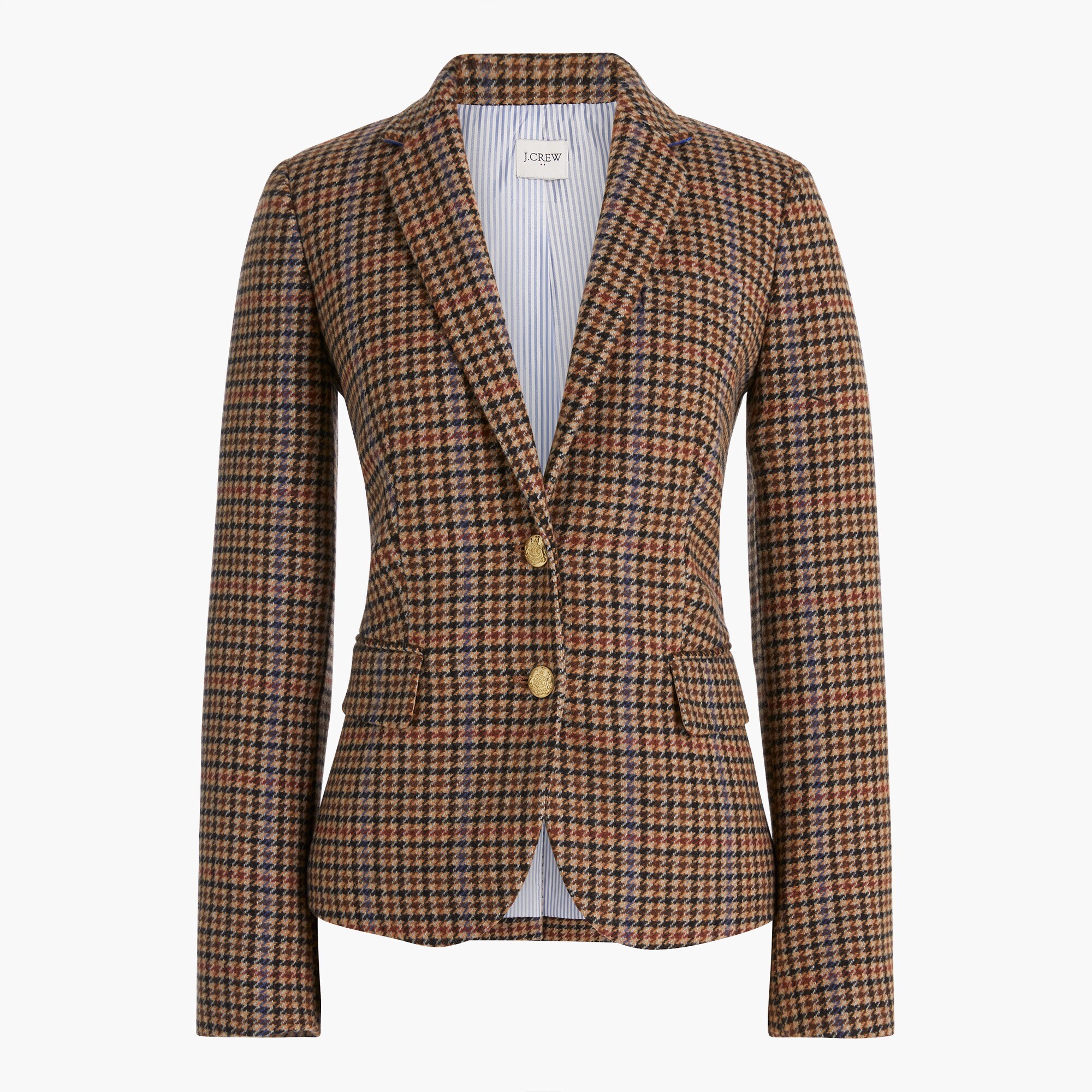 wool-blend schoolboy blazer in houndstooth for women