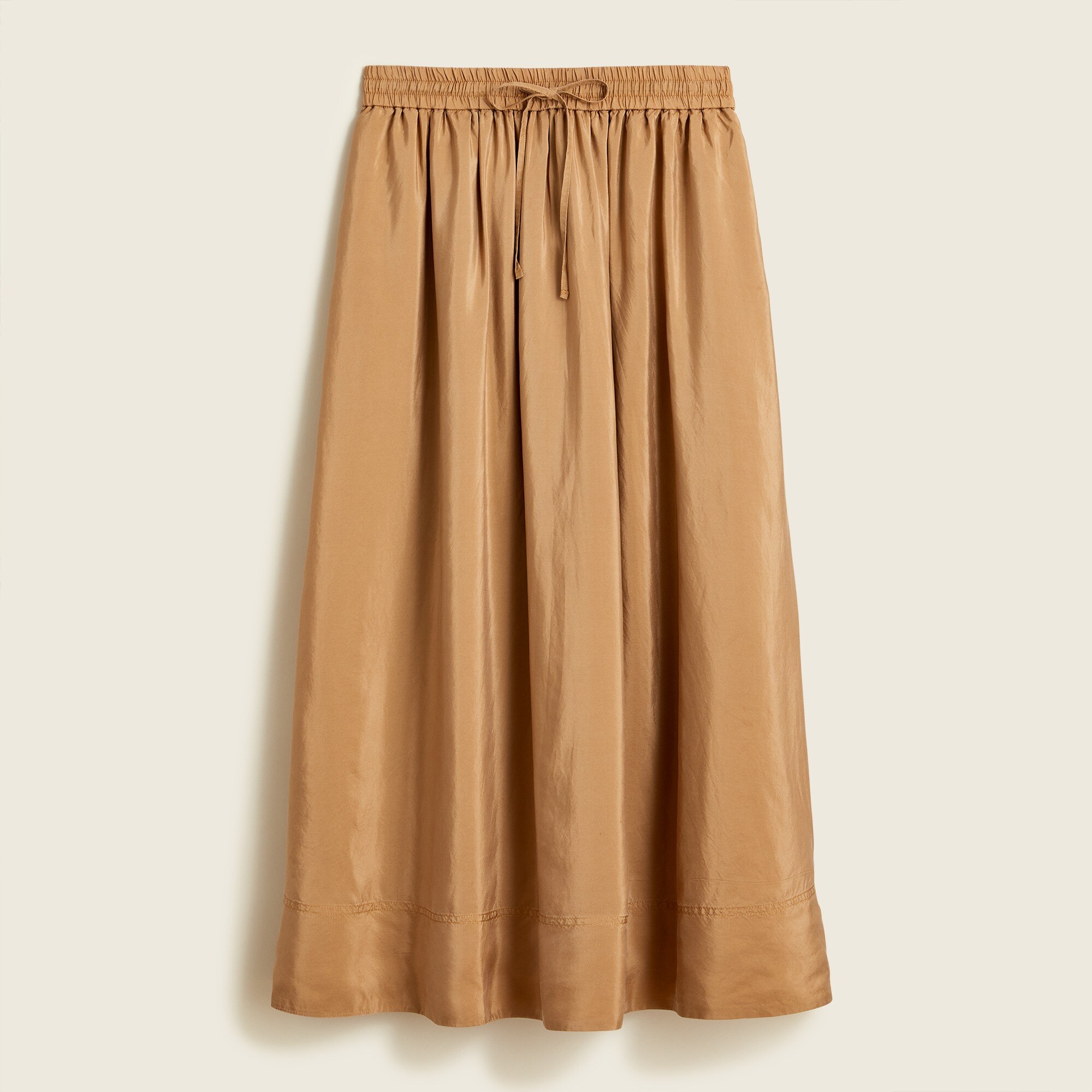 Pull-on silk skirt