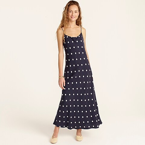 womens Eco cupro slip dress in dots