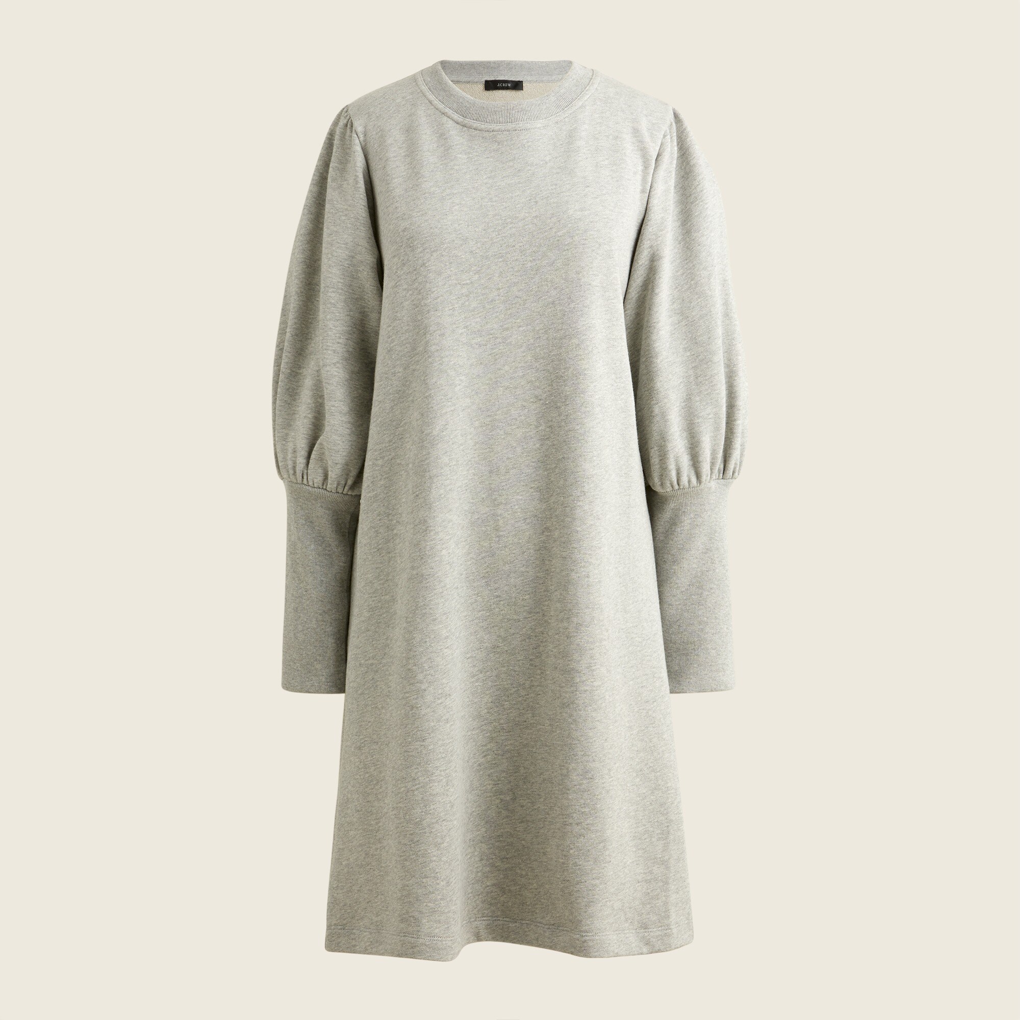 Original cotton terry puff-sleeve sweatshirt dress