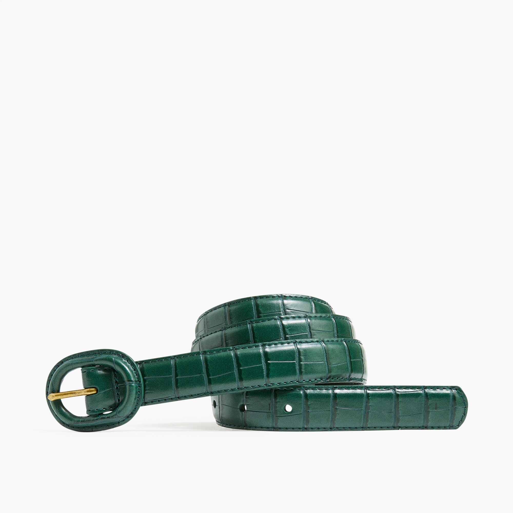 Crocodile-embossed belt