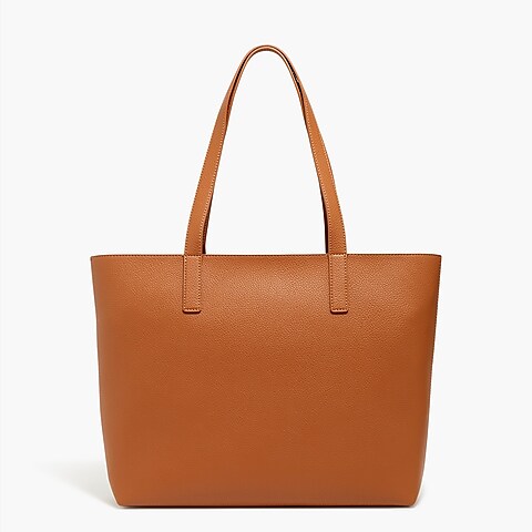  Faux-leather zip-top tote bag
