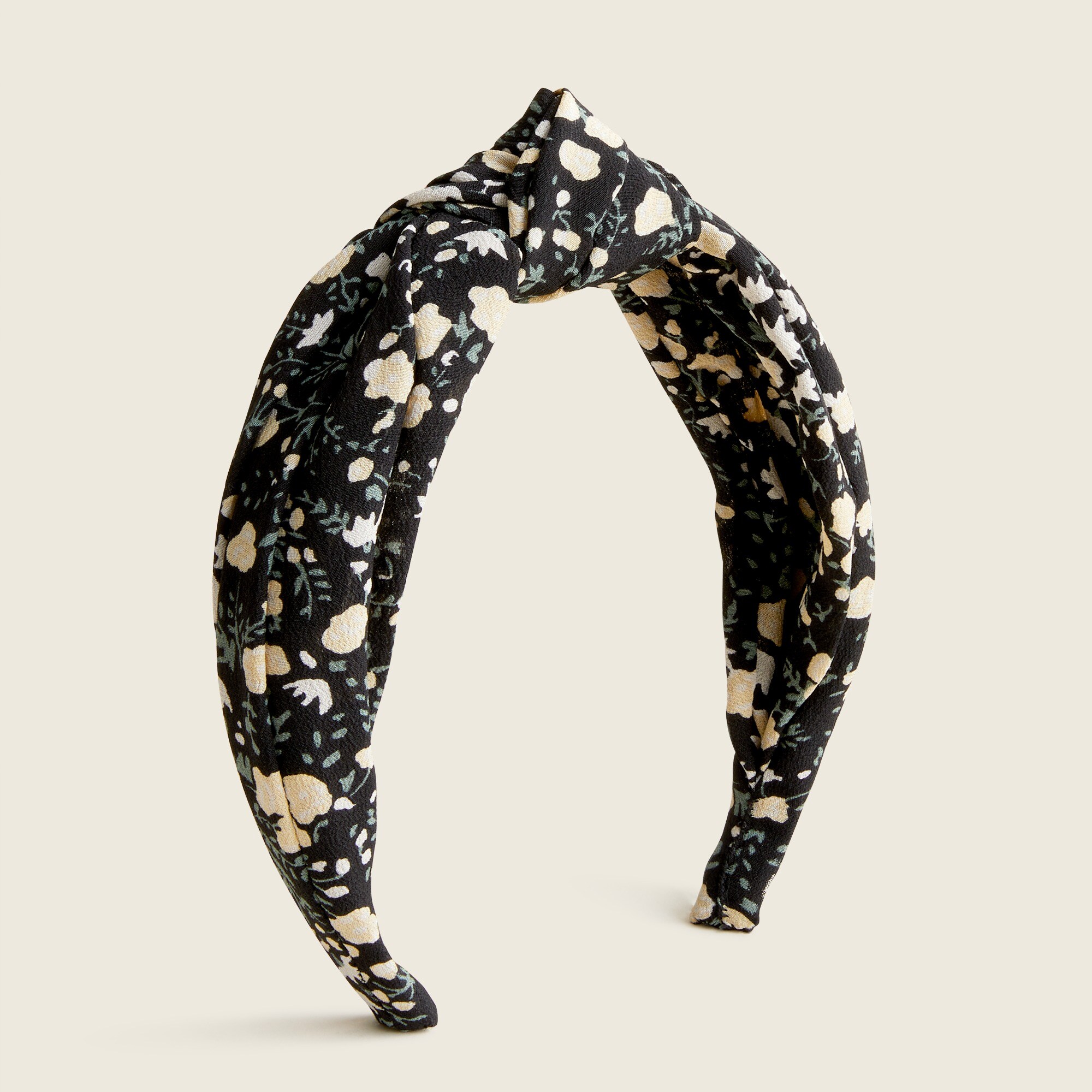 J.Crew: Knot Headband In Printed Washable Silk For Women