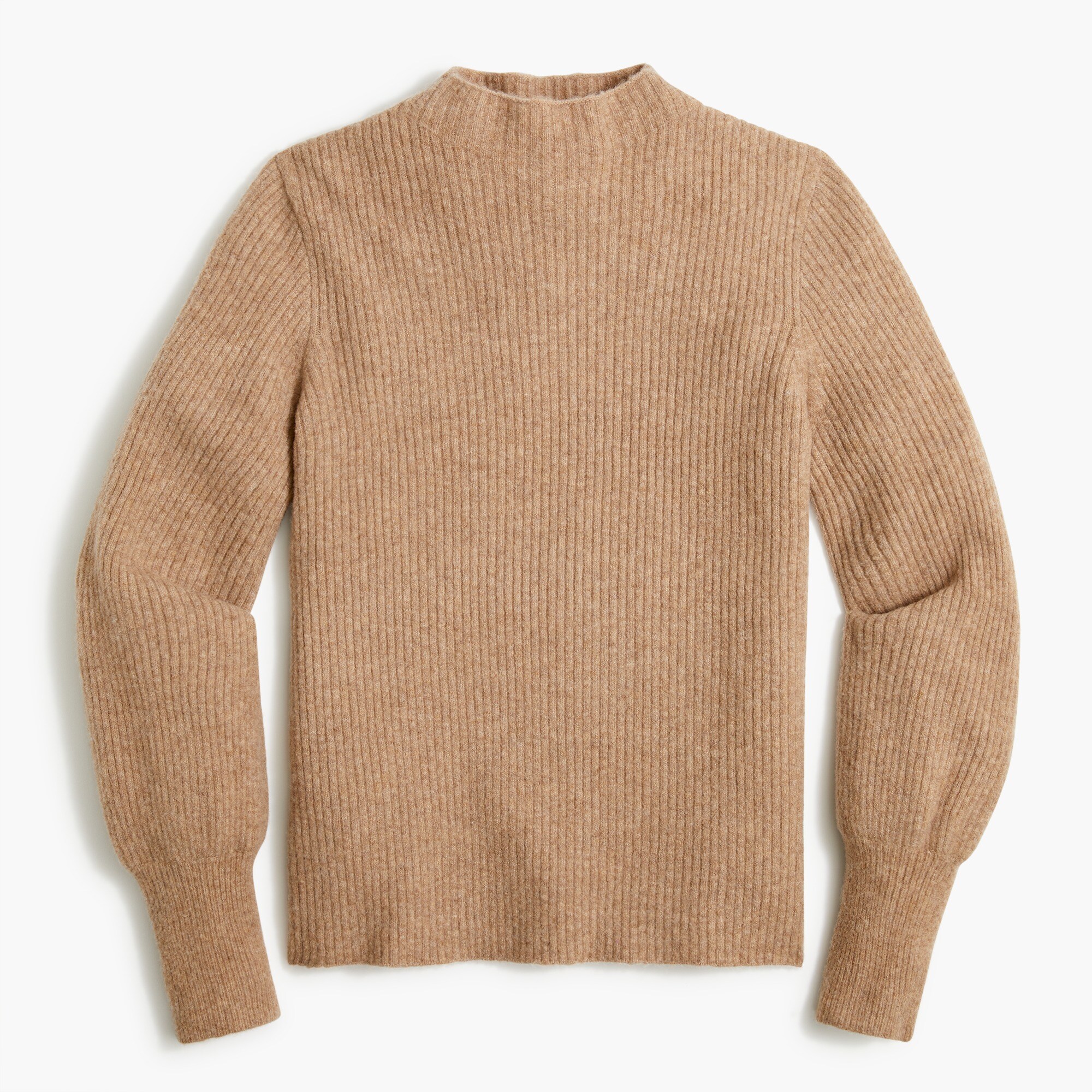 ribbed mockneck sweater in extra-soft yarn for women
