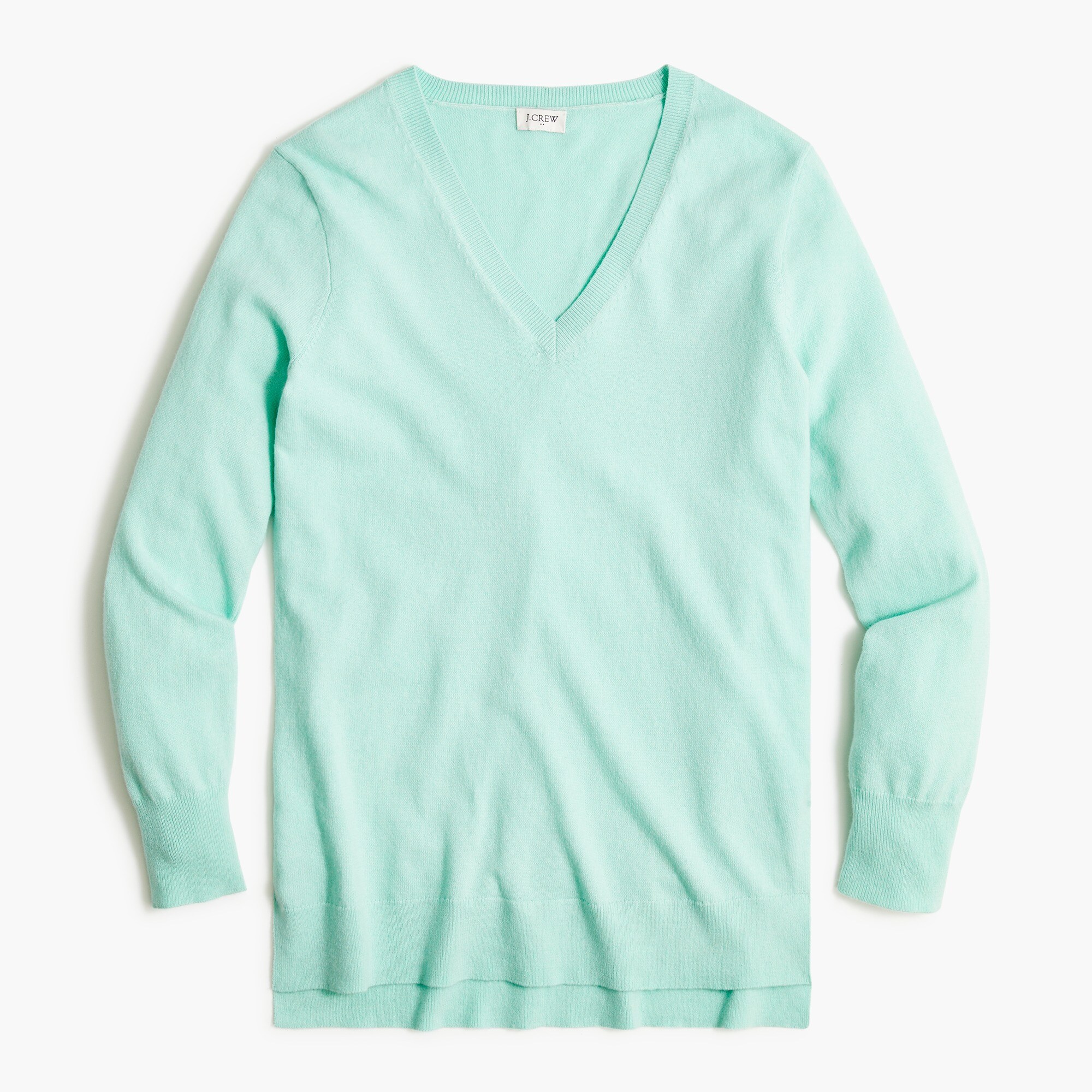 Wool-blend V-neck tunic sweater