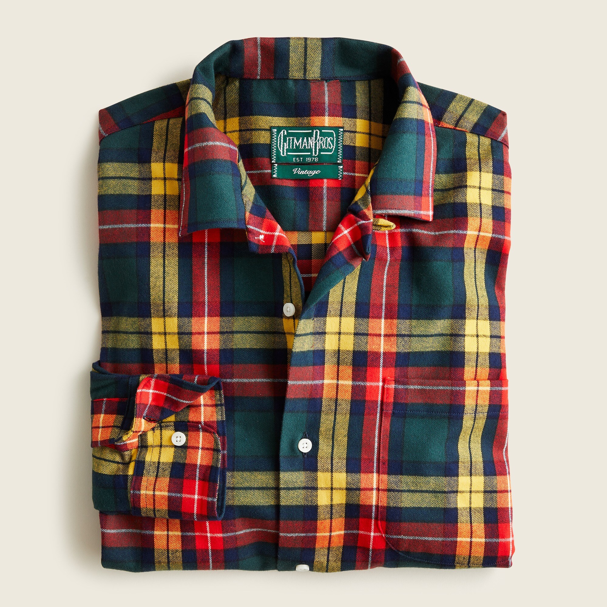 Gitman Vintage Long-sleeve Flannel Camp Shirt For Men | J.Crew