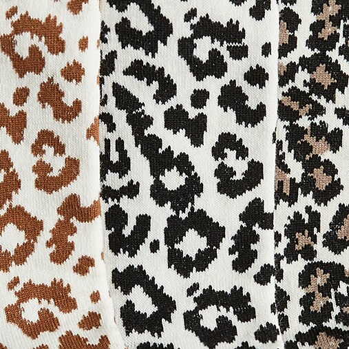 Bootie socks three-pack in leopard print LEOPARD MULTI j.crew: bootie socks three-pack in leopard print for women
