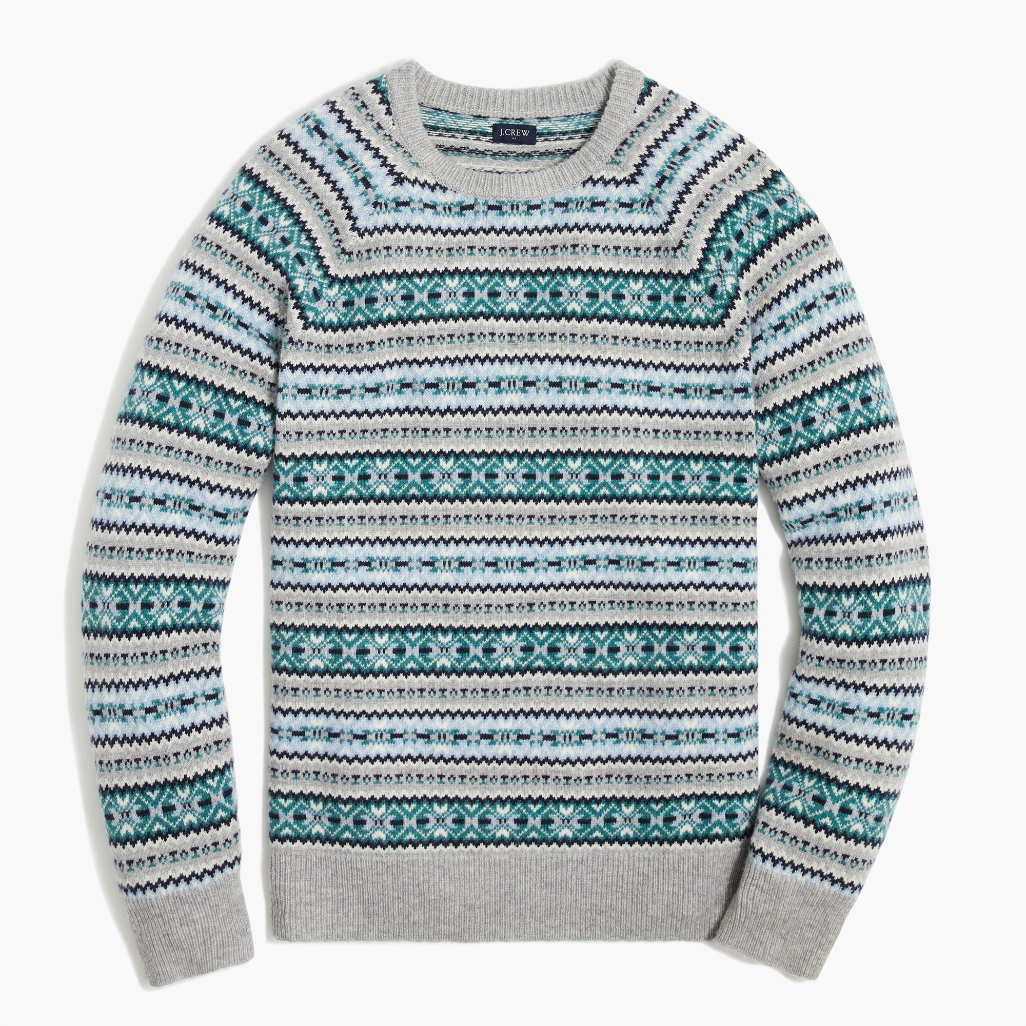 Factory: Lambswool-blend Fair Isle Crewneck Sweater For Men