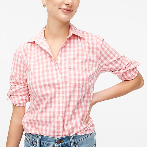 womens Petite Gingham cotton poplin shirt in signature fit