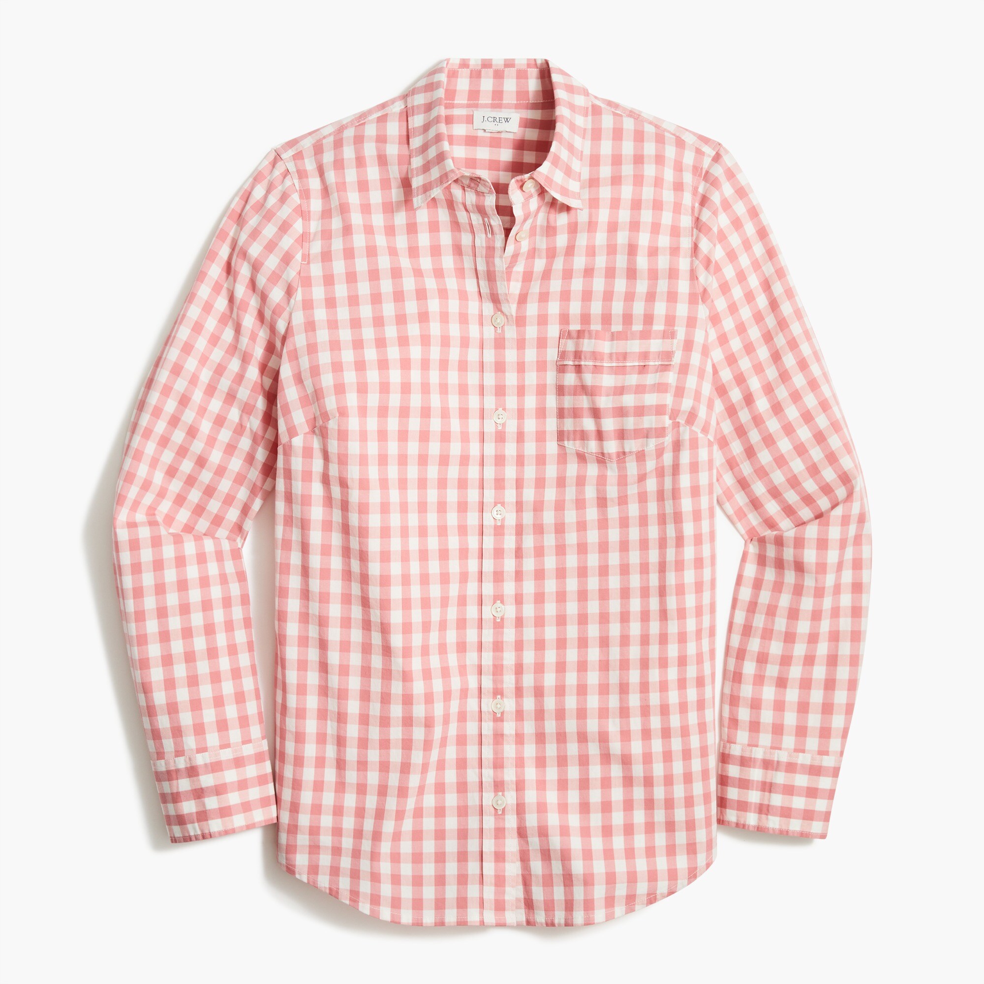gingham cotton poplin shirt in signature fit for women