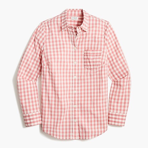 womens Gingham cotton poplin shirt in signature fit