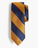 Navy and gold striped silk tie
