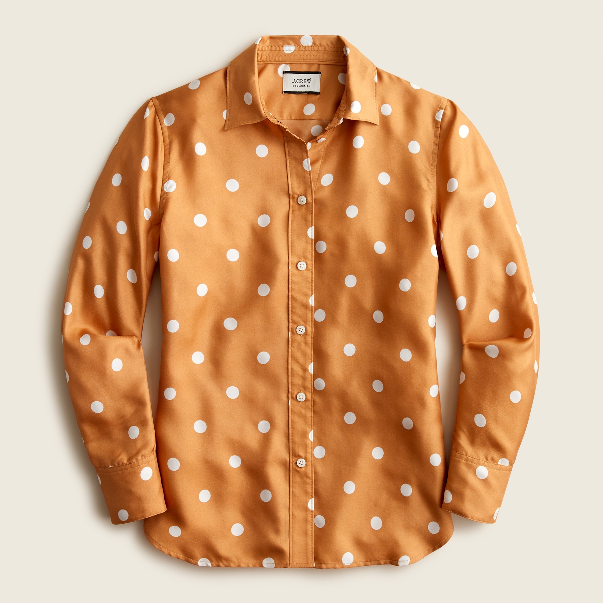 Twill Shirt In Silk J.Crew: Women For Dots Slim-fit