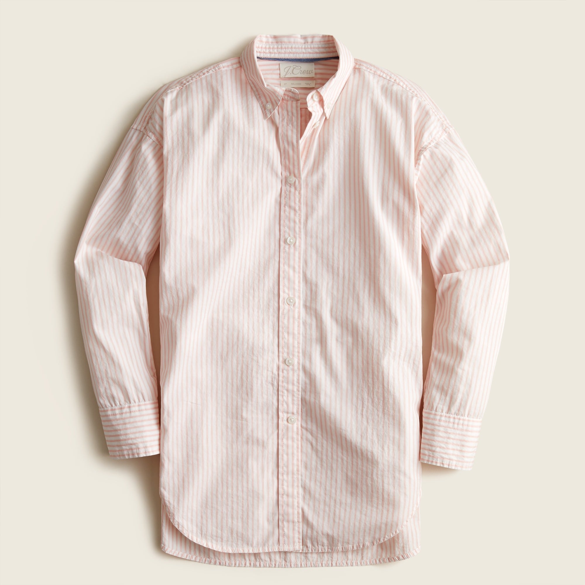 Relaxed-fit Washed Cotton Poplin Shirt In Stripe For Women | J.Crew