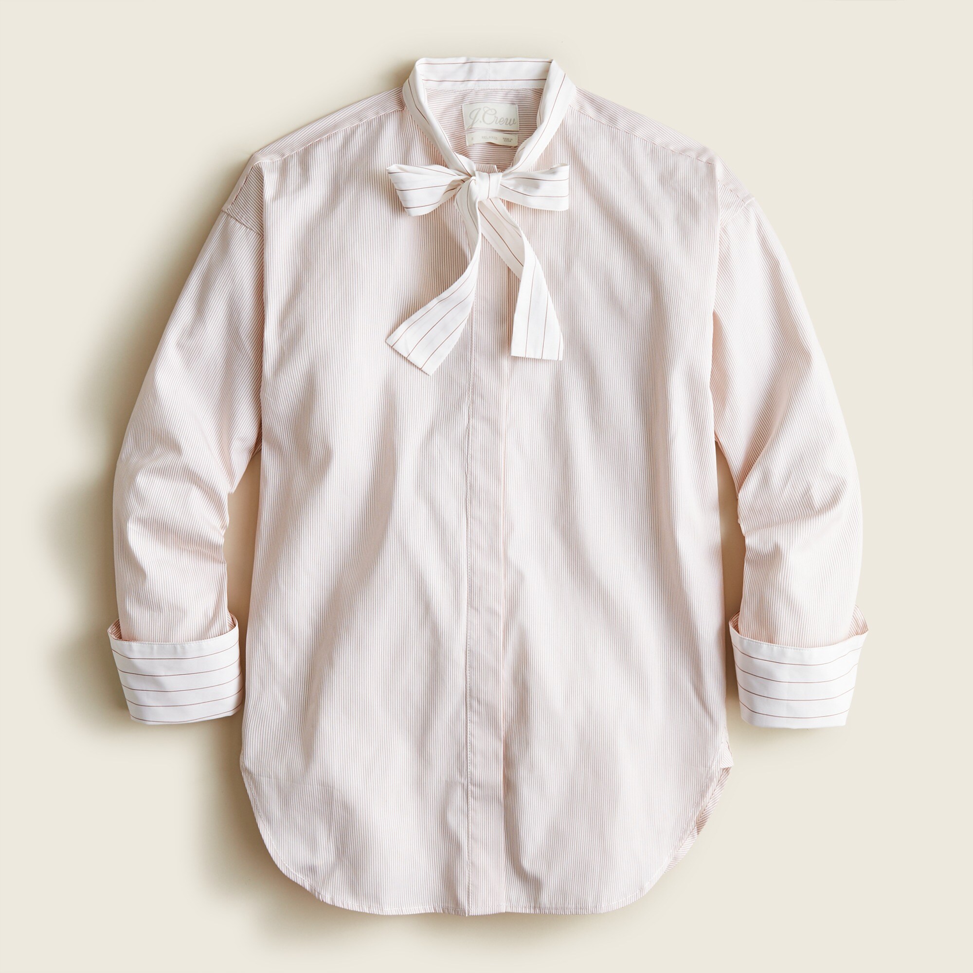 Thomas Mason® For J.Crew Relaxed Tie-neck Shirt In Stripe